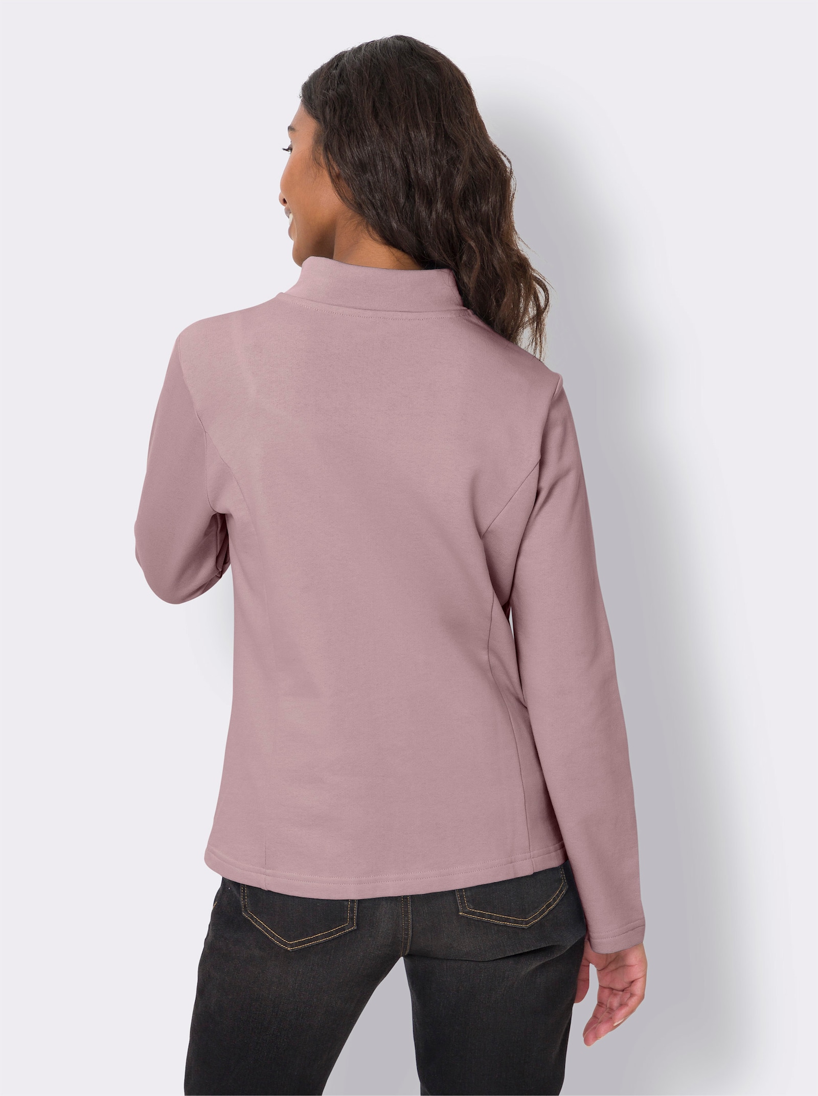 heine Shirtjacke mit 2-Wege-Zipper - mauve