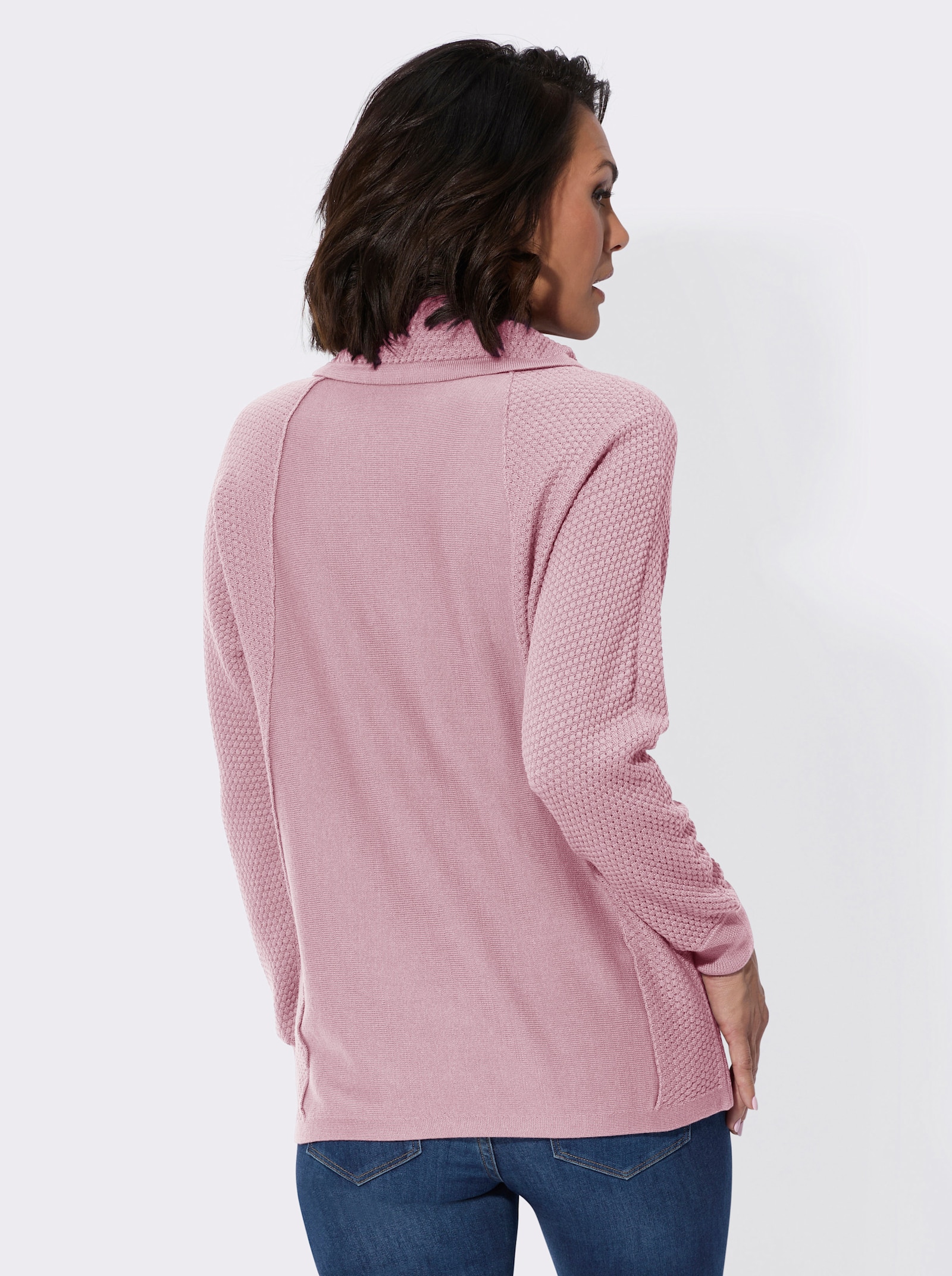 Pullover mit Waffel-Struktur - rosé