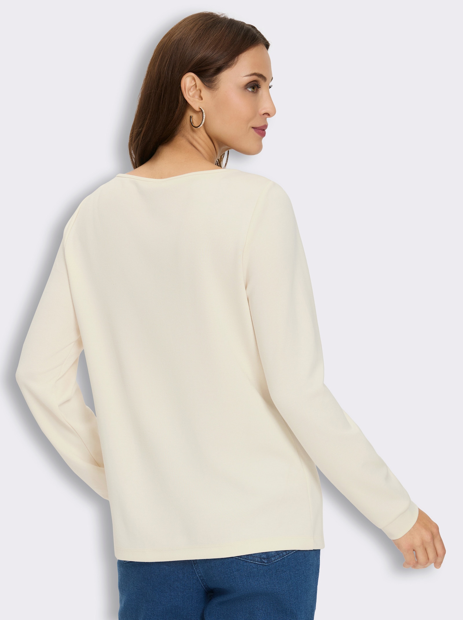 Sweatshirt mit Lettering-Motiv - champagner-schwarz-bedruckt