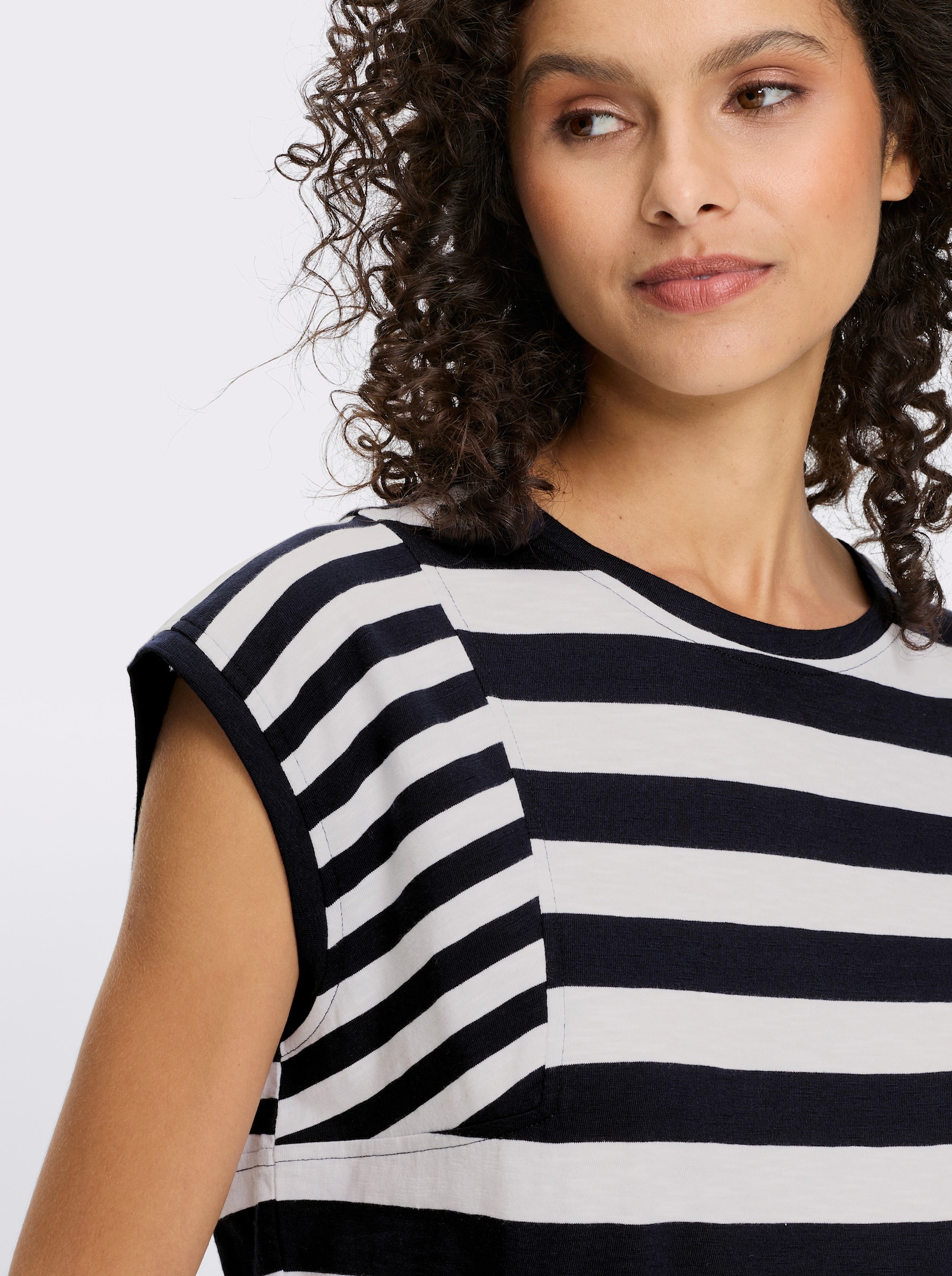 heine T-shirt à rayures en fil flammé - marine-blanc à rayures