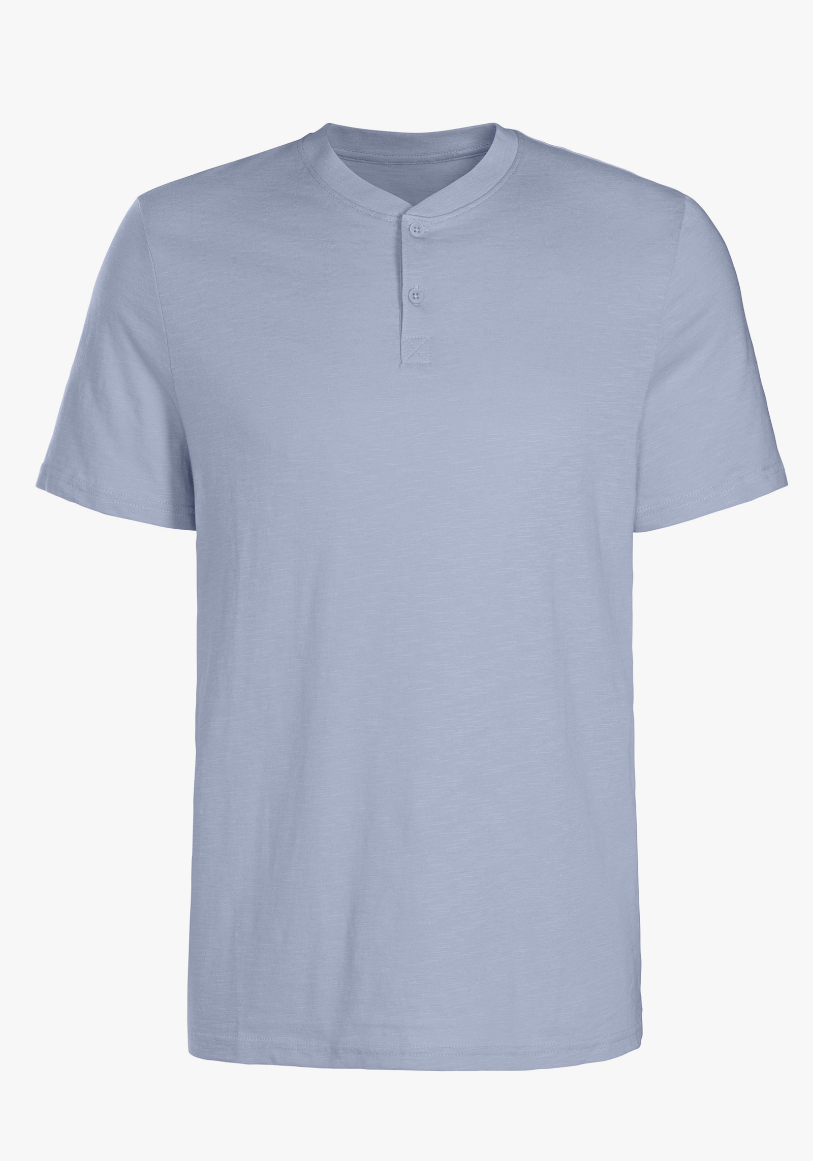 H.I.S Henleyshirt - hellblau / weiß