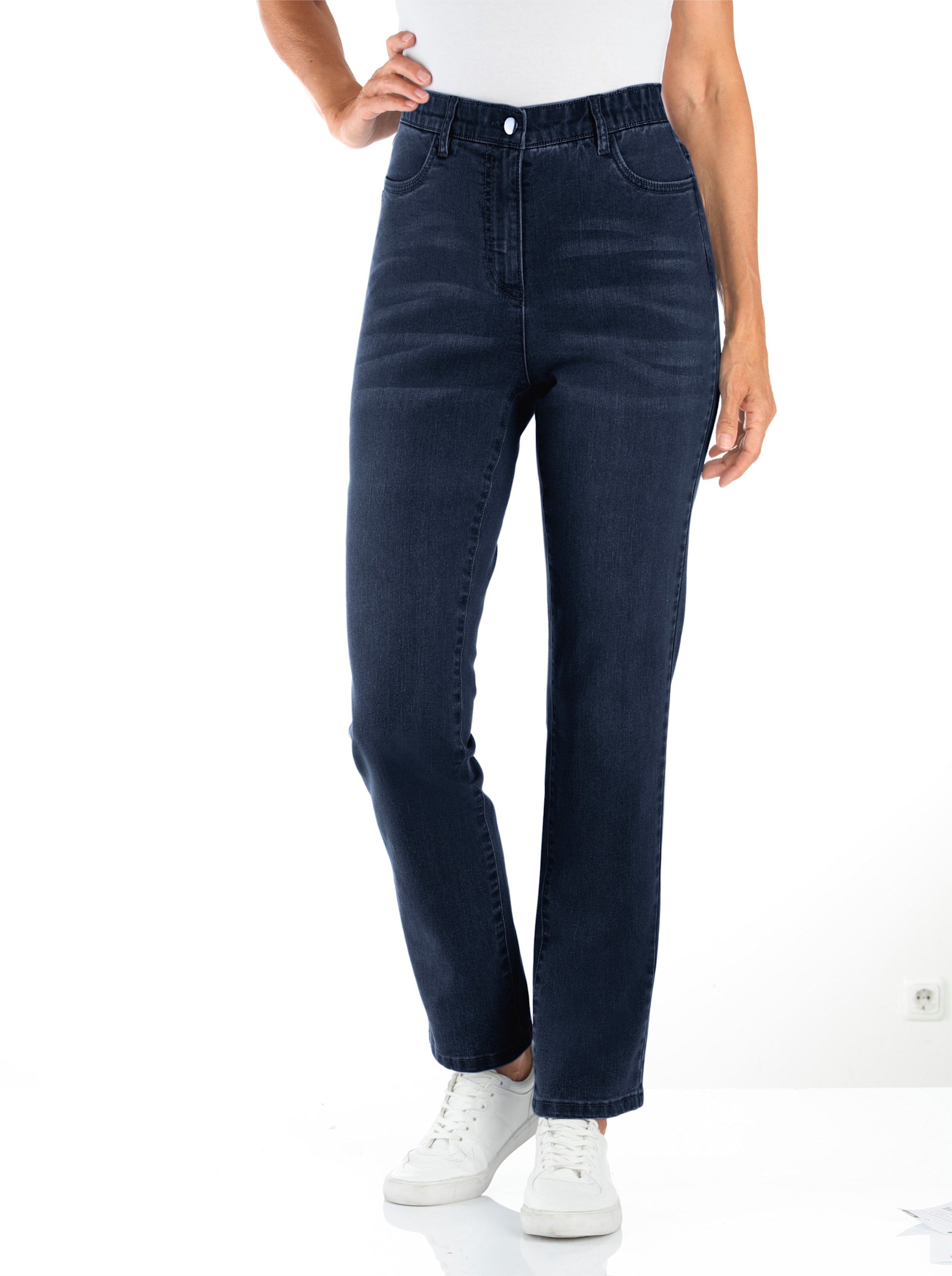 Witt Damen High-waist-Jeans, dark blue