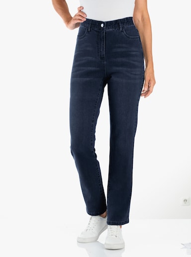 High-waist-Jeans - dark blue