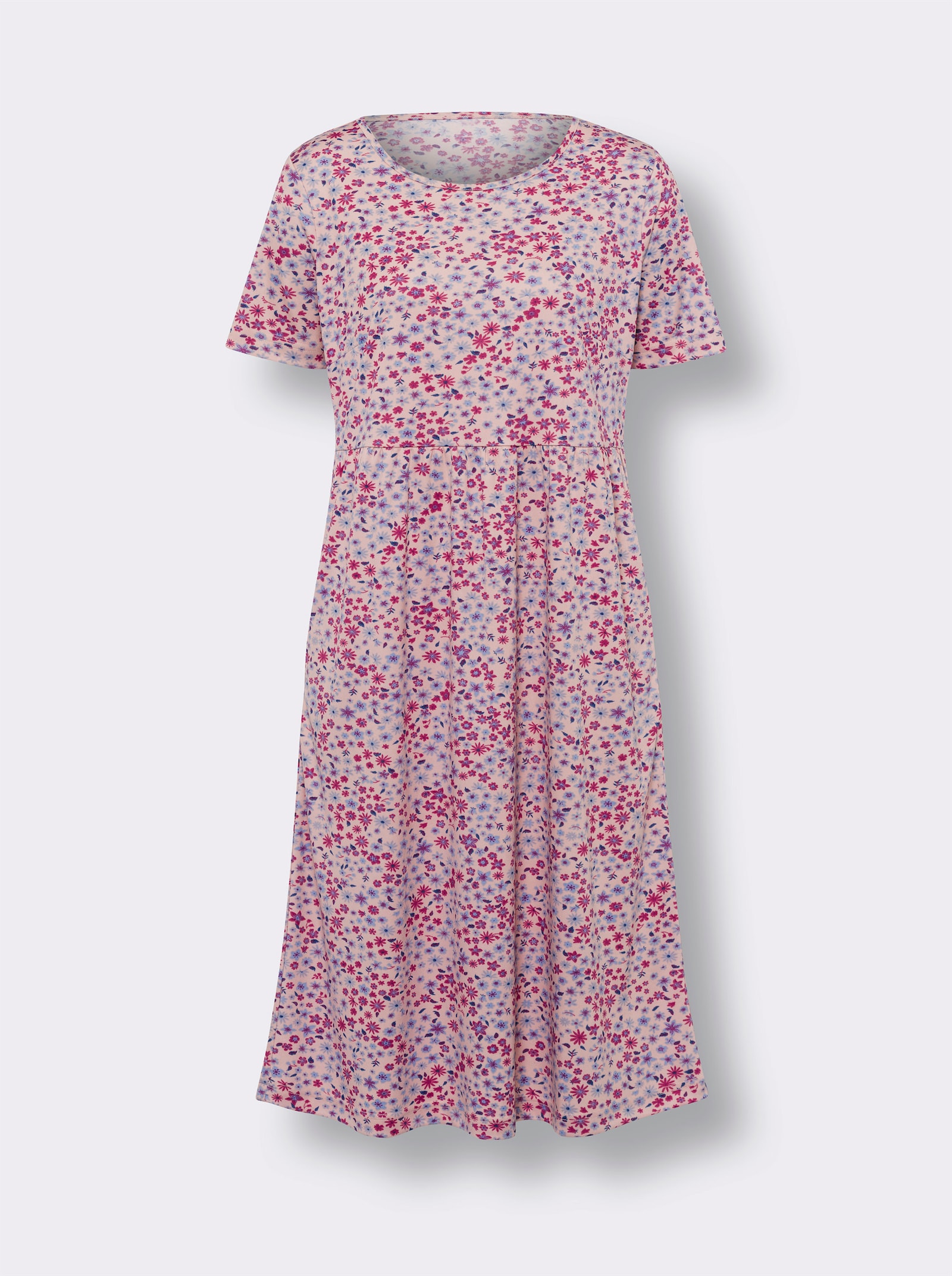 Jerseykleid mit ausgestelltem Rockteil - puder-erika-bedruckt