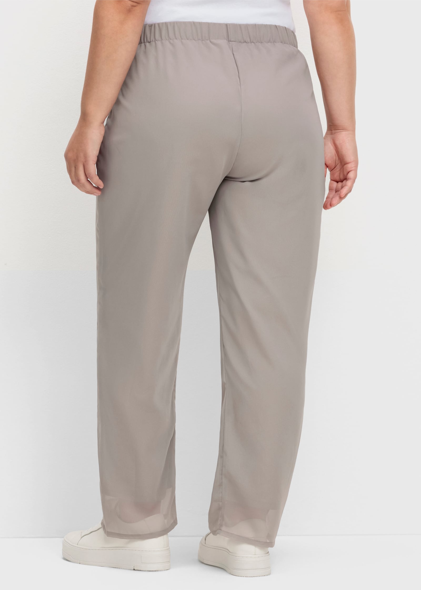 Palazzohose mit Rundum-Dehnbund - grau