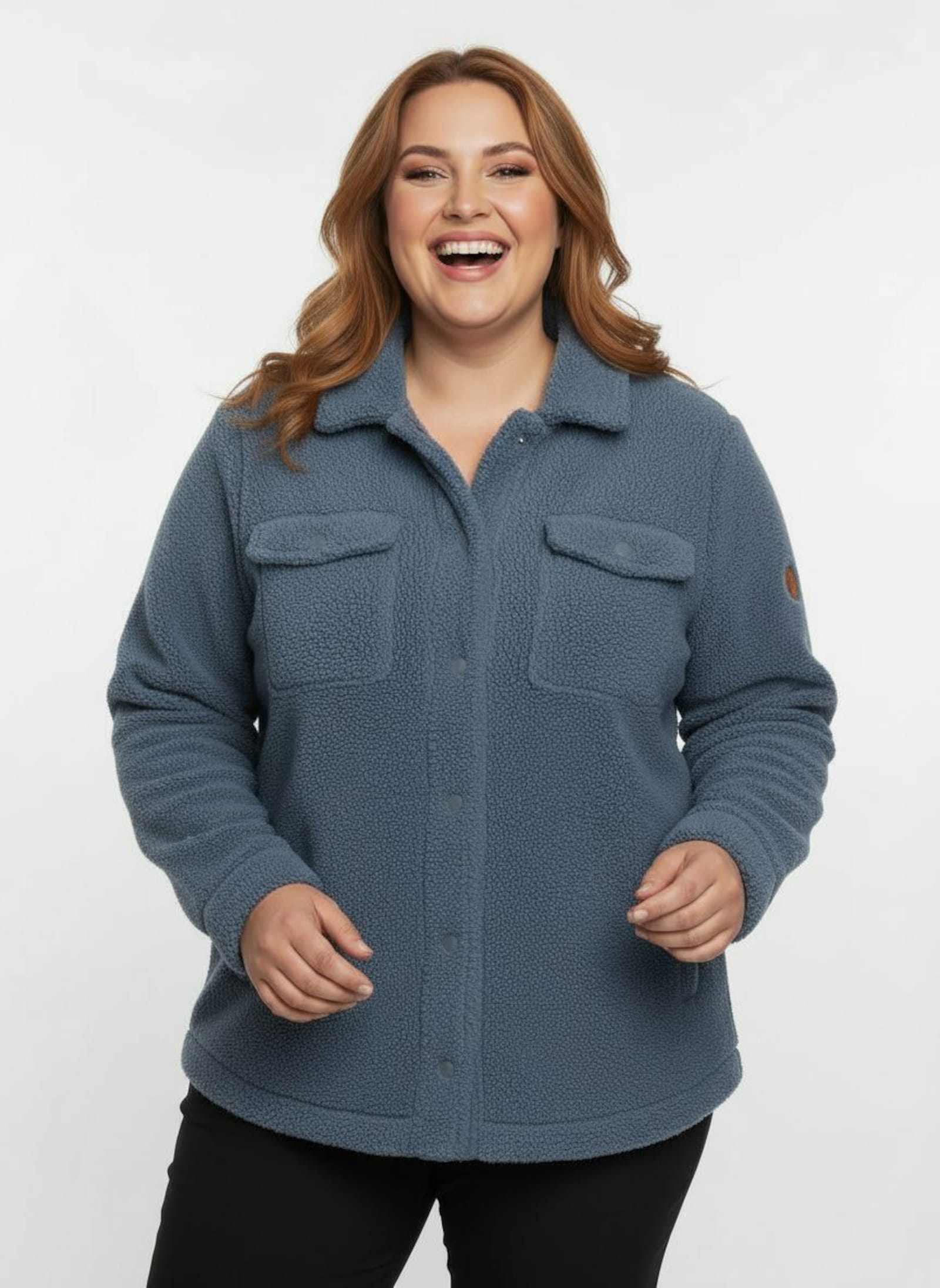 Jackenblazer aus Fleece - rauchblau