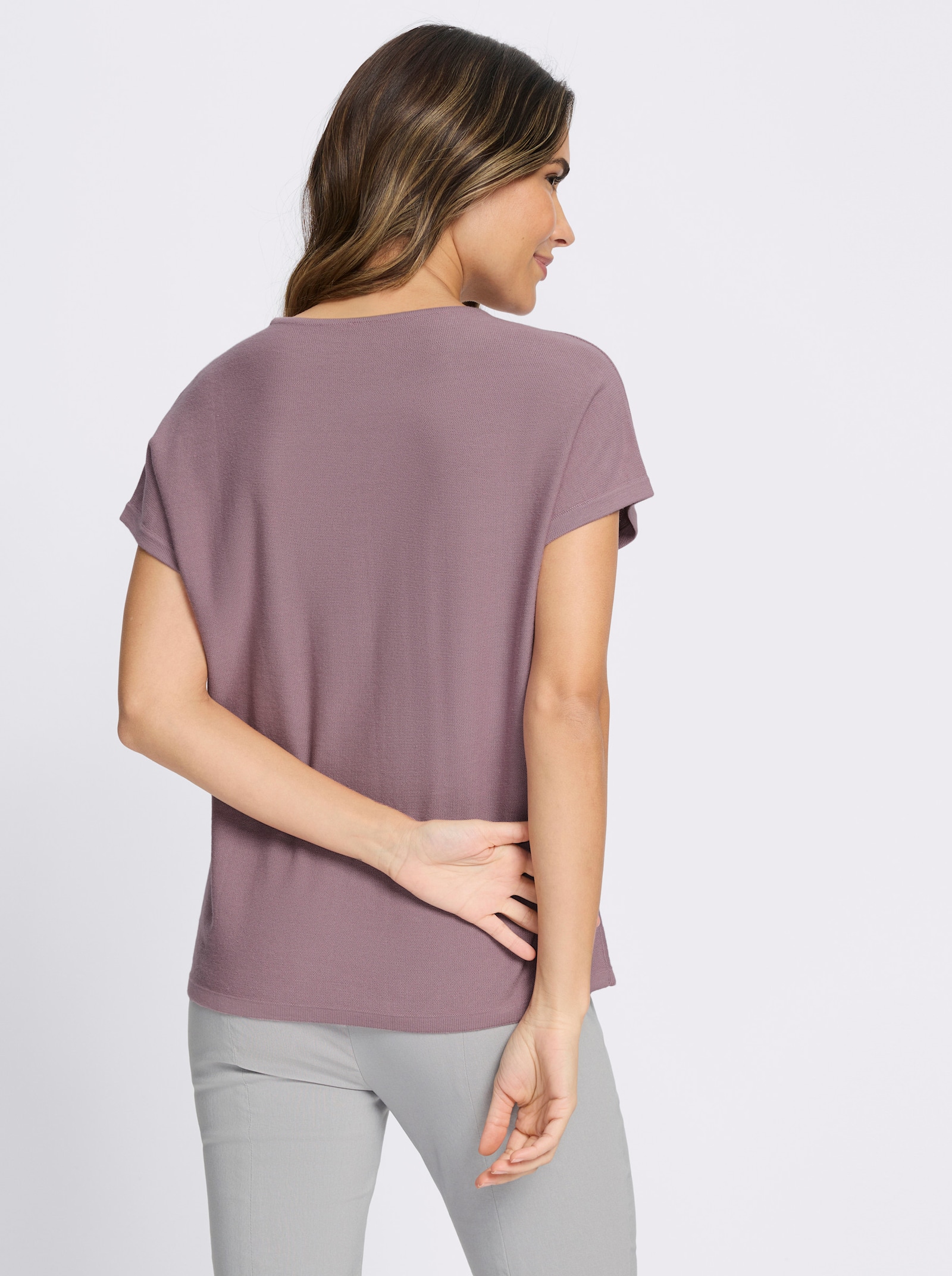 Pullunder in Linksstrick - mauve