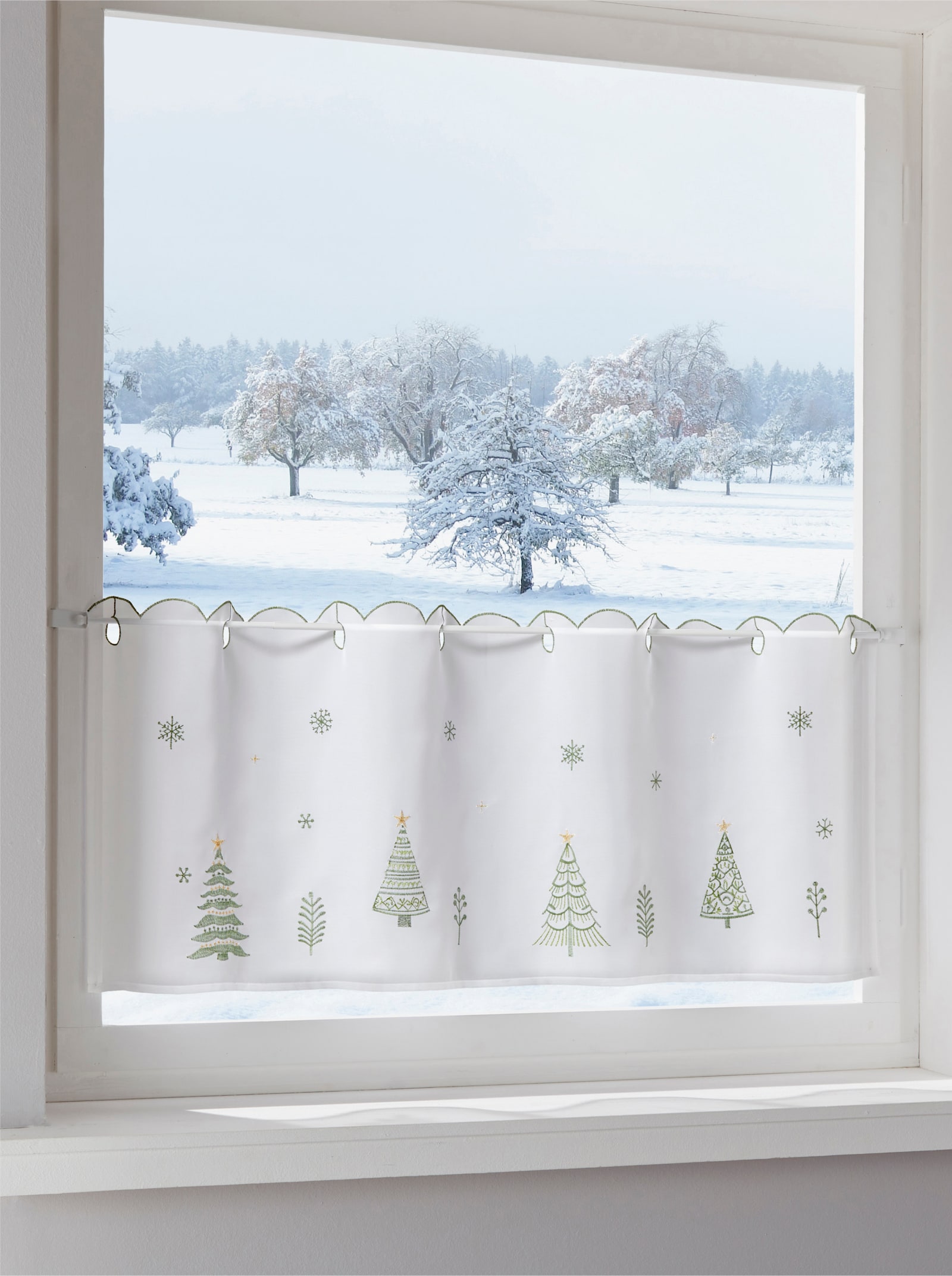 heine home Kurzgardine - weiß-grün