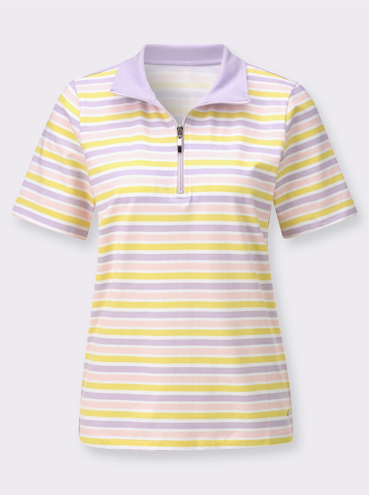 Poloshirt - zitrone-camel-geringelt