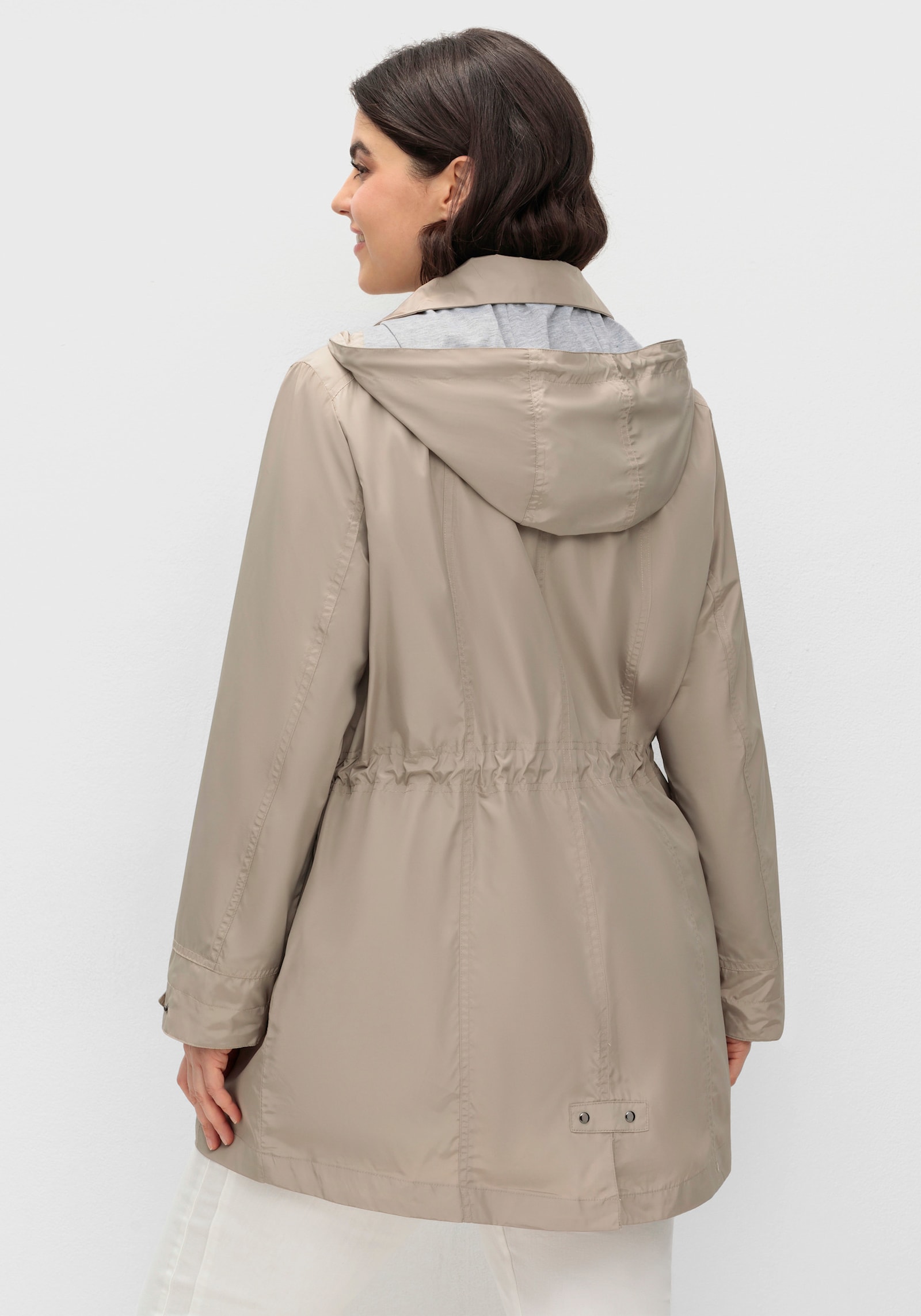 Parka mit Jerseyfutter in Melange-Optik - schlamm