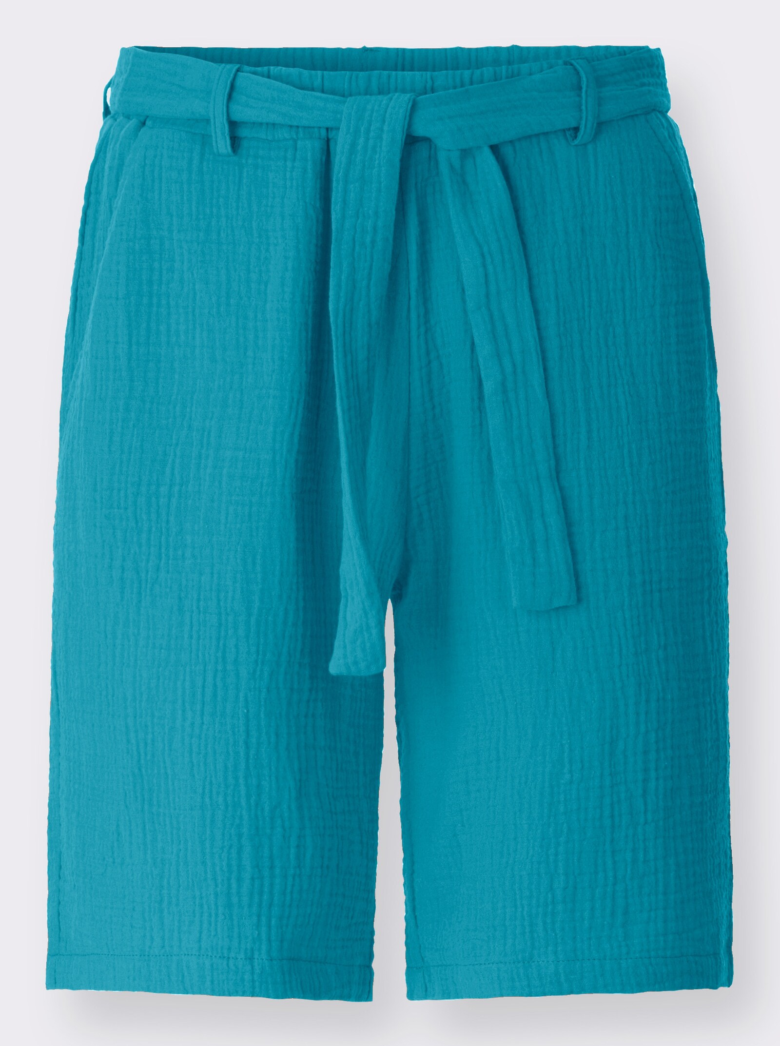 Strandbroek van mousseline - turquoise