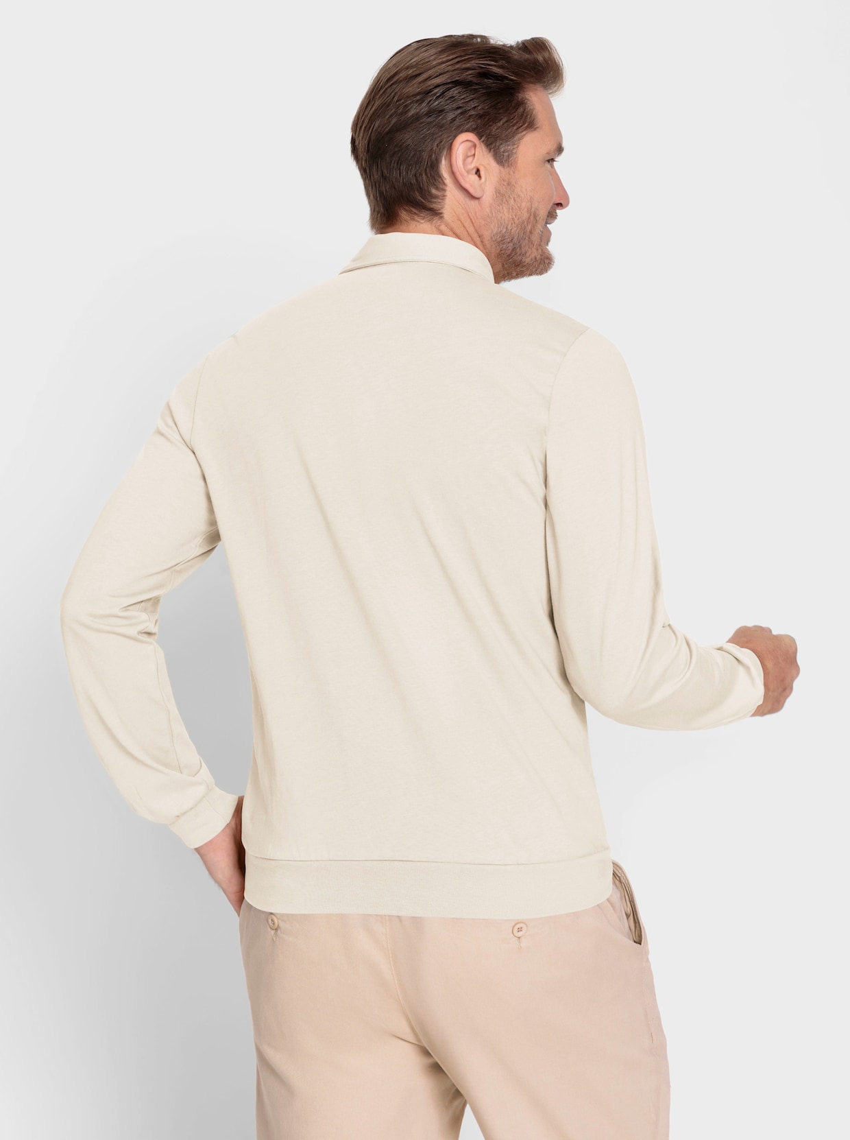 Marco Donati Langarm-Shirt - stein