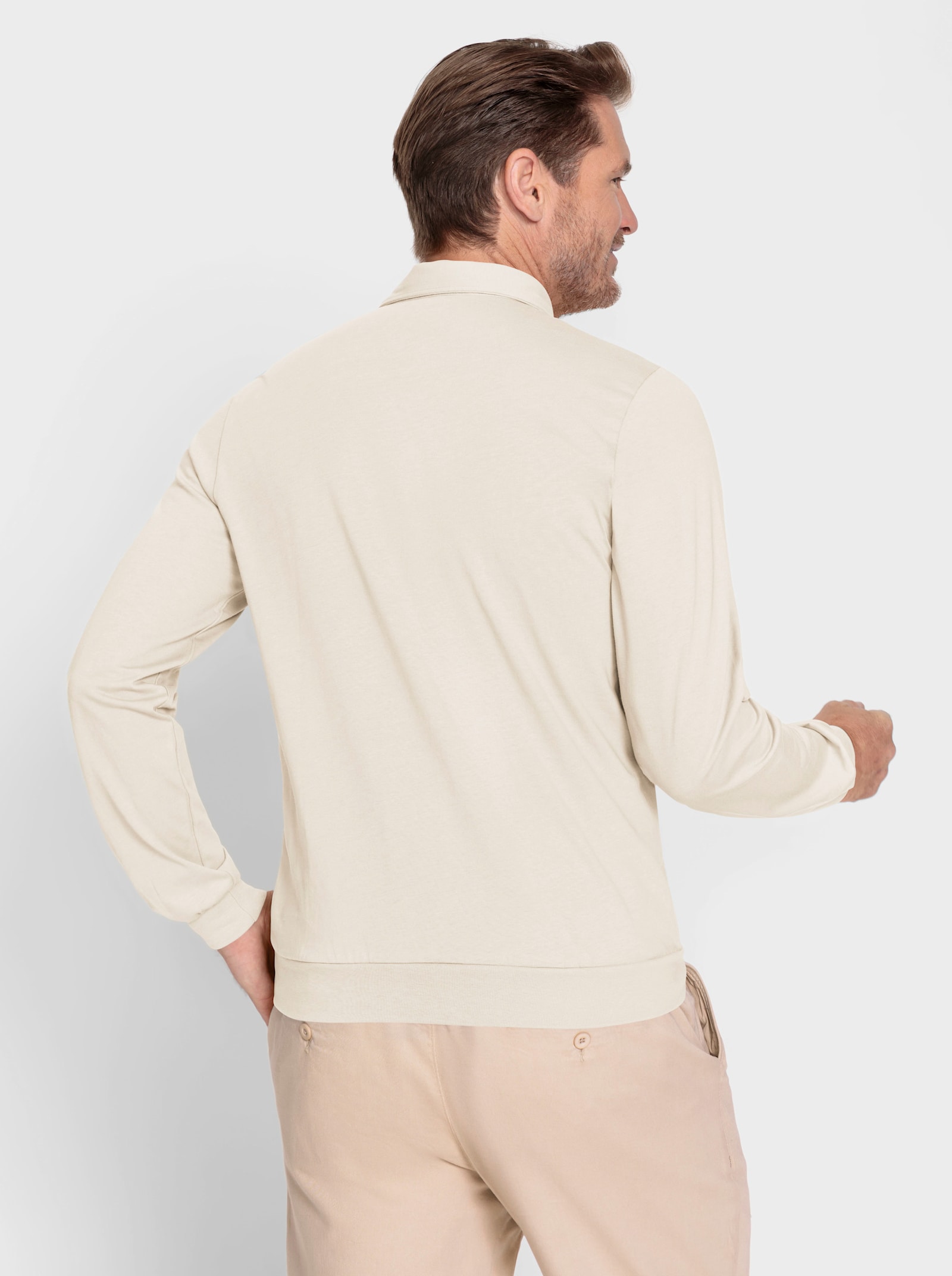 Marco Donati Langarm-Shirt - stein