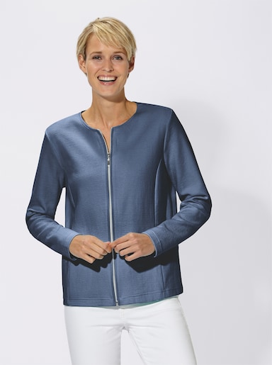Shirtblazer in Ripp-Optik - jeansblau