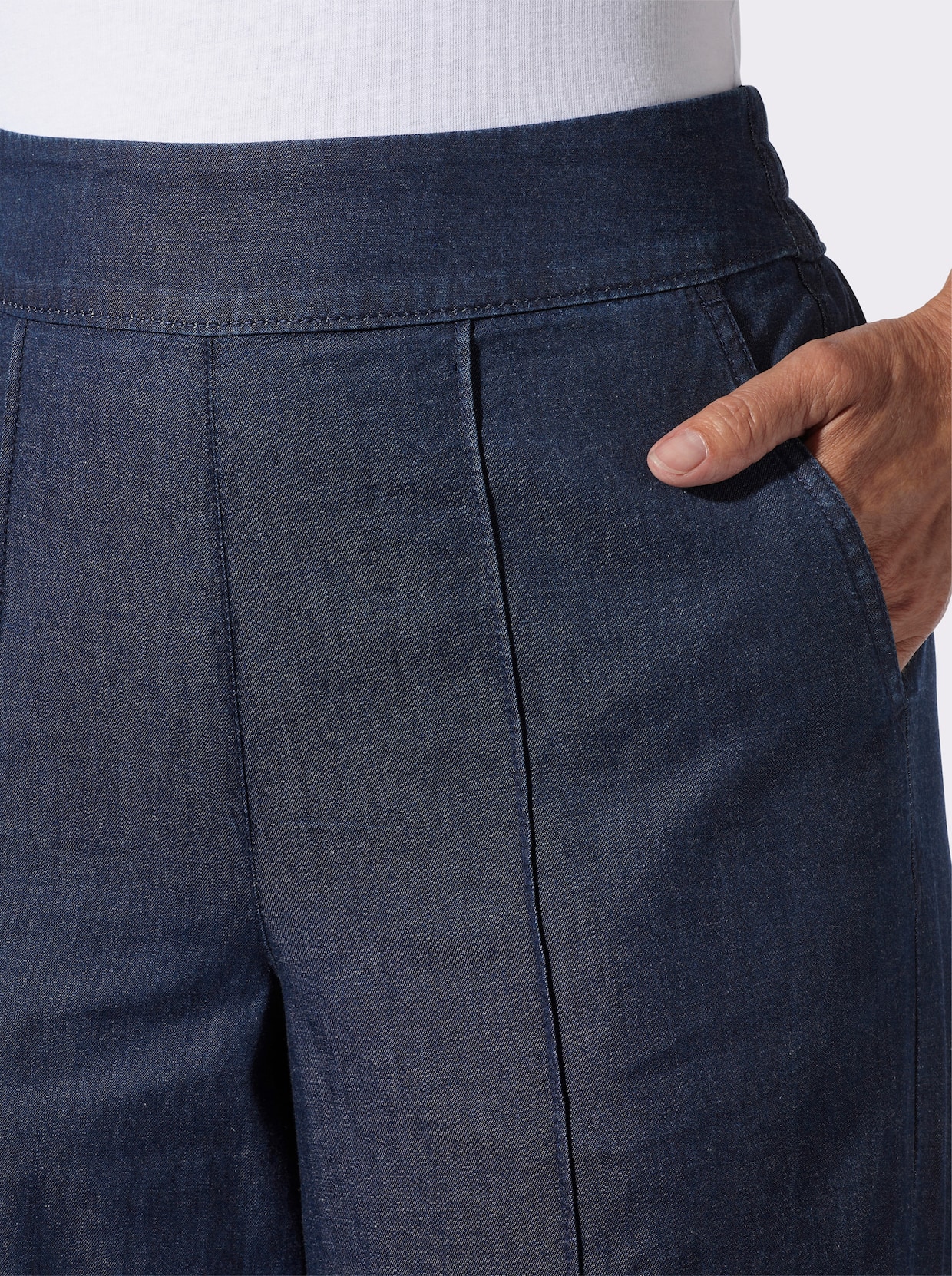 High-waist-Jeans - dark blue