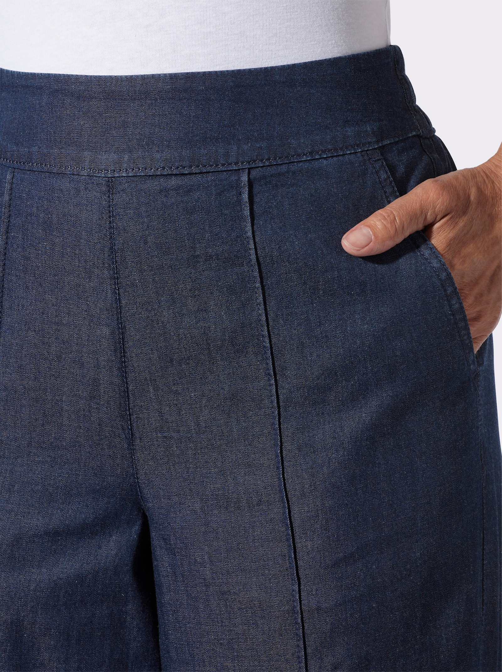 High waist jeans met wijde pijpen - dark-blue