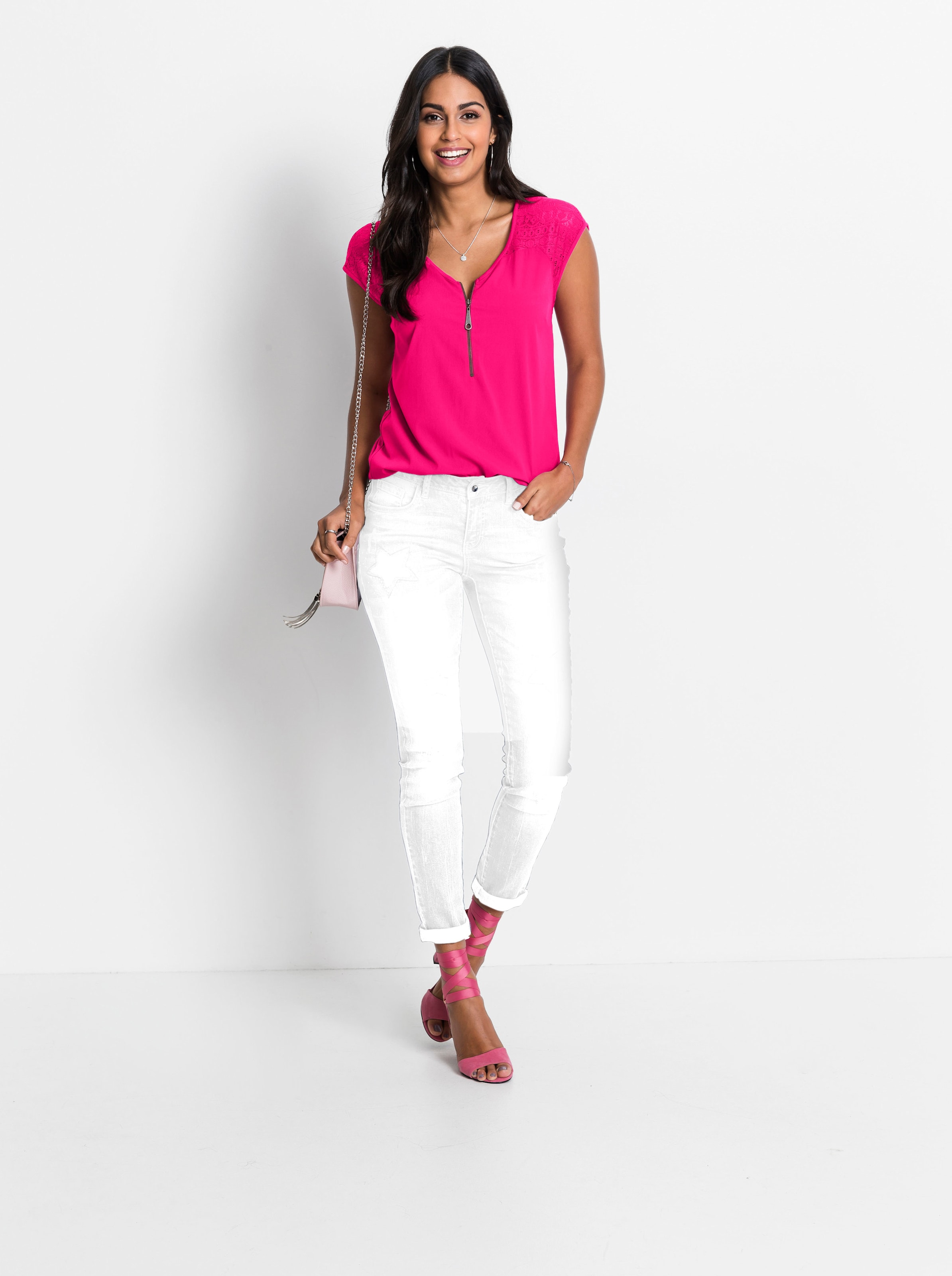 Witt Damen V-Shirt, pink