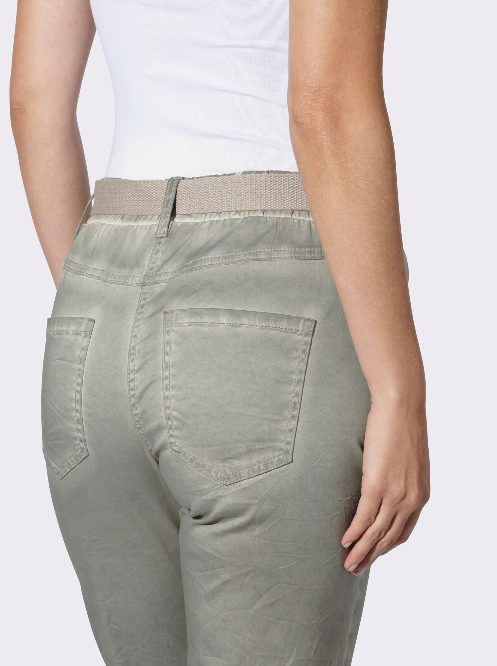 heine Hose mit Gürtel - khaki