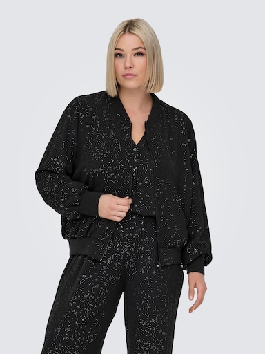 ONLY CARMAKOMA Blouson - black aop:silver foil details