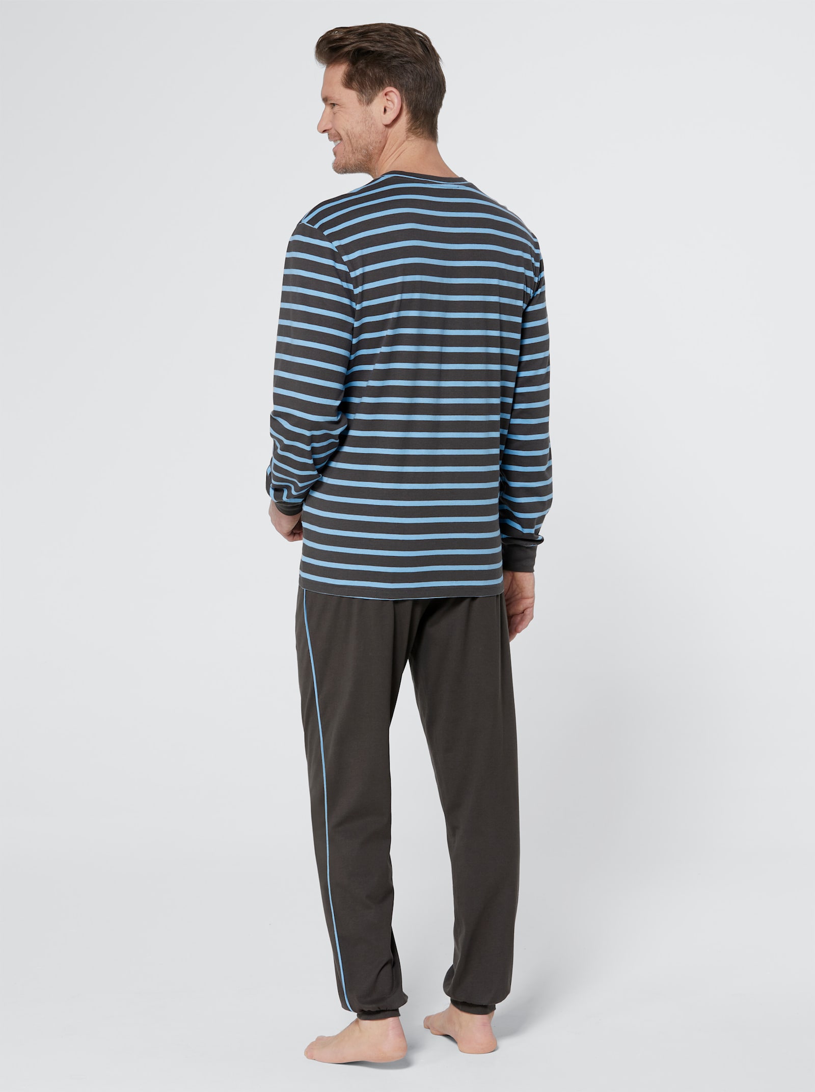 wäschepur men Pyžamá - Grafitová + džínsová modrá