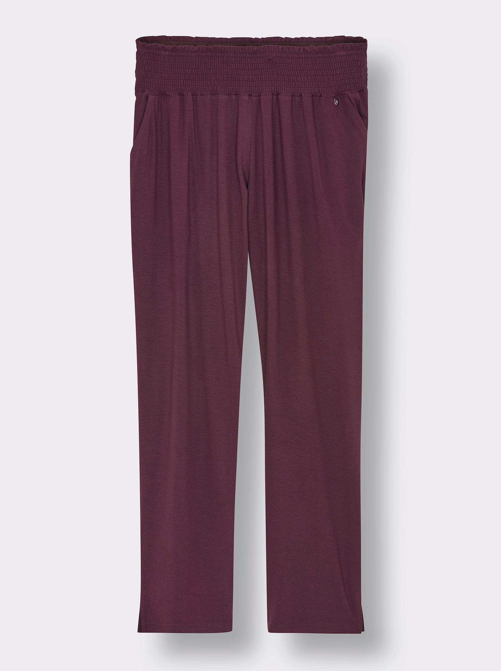 sheego Comfortbroek met brede smokband, wijd model - bordeaux