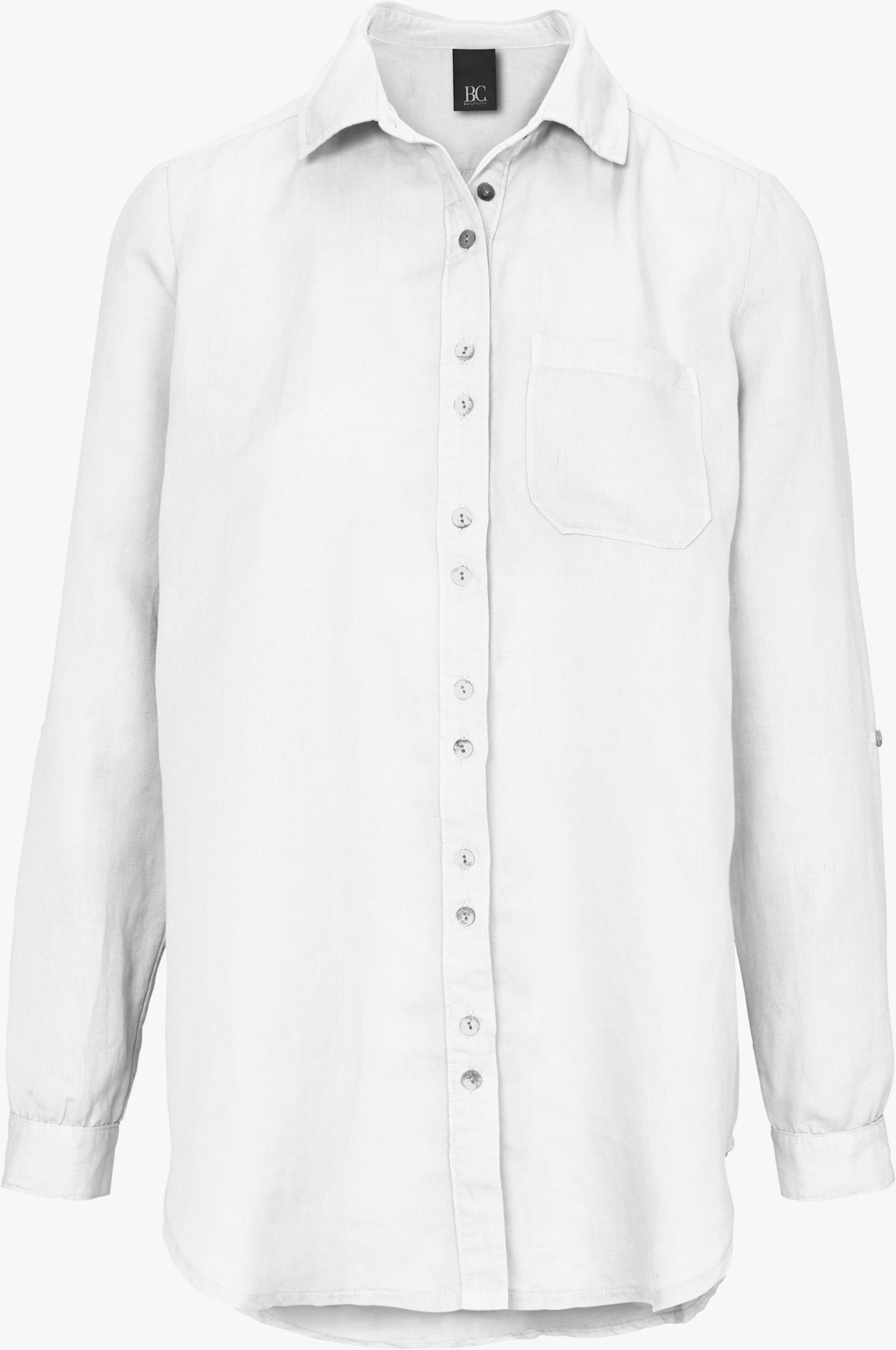 heine Hemdbluse im Baumwoll-Leinen-Mix - weiß