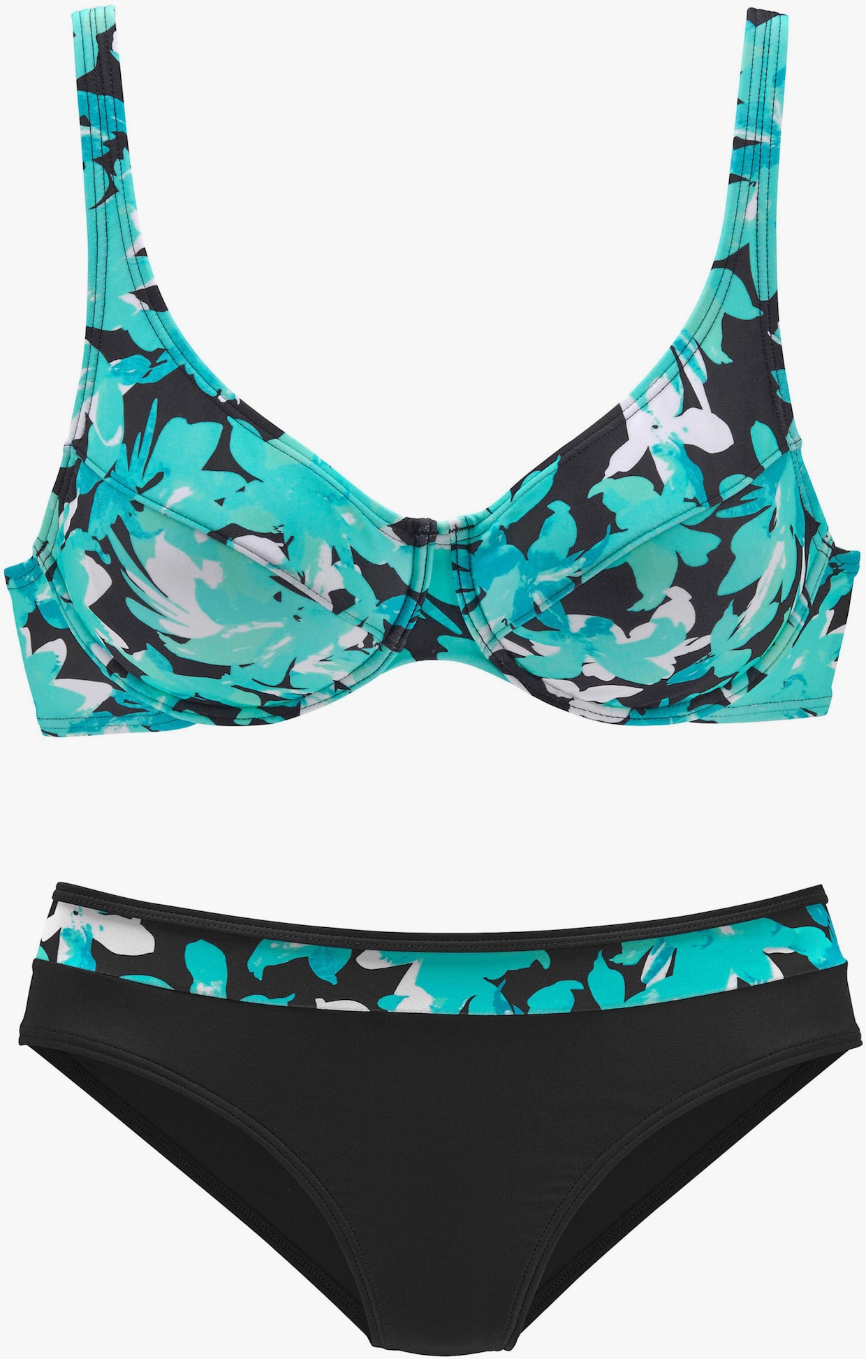 petite fleur Beugelbikini - turquoise geprint