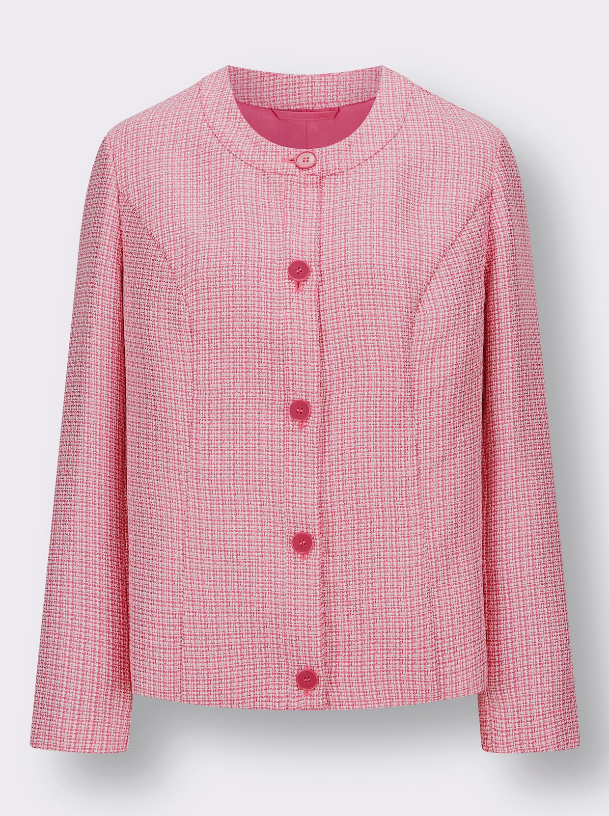 Boucléblazer - fuchsia/ecru gedessineerd