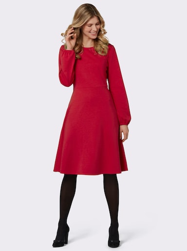 Jerseykleid mit elastischen Bündchen - rot
