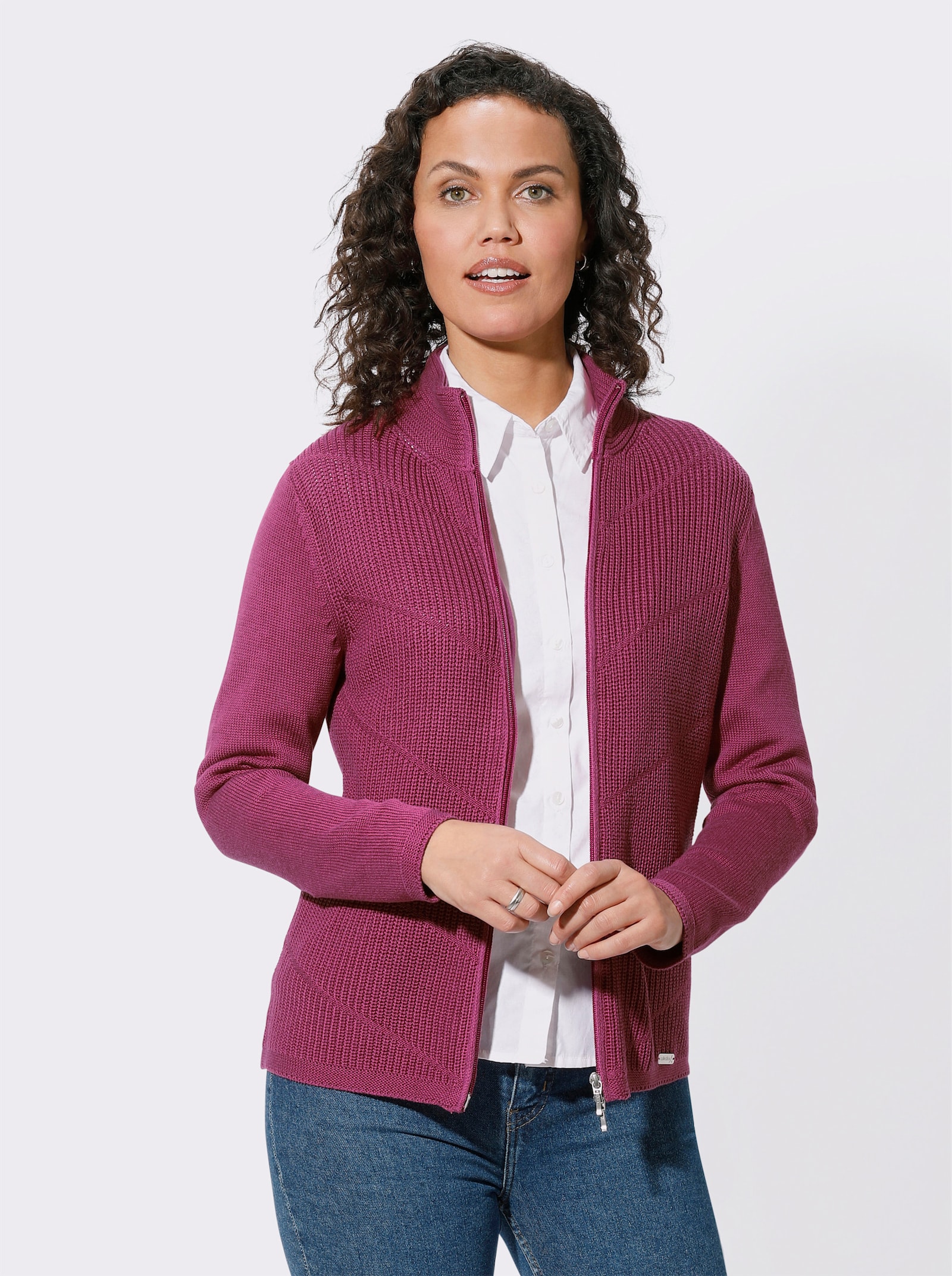 Strickjacke mit 2-Wege-Zipper - erika