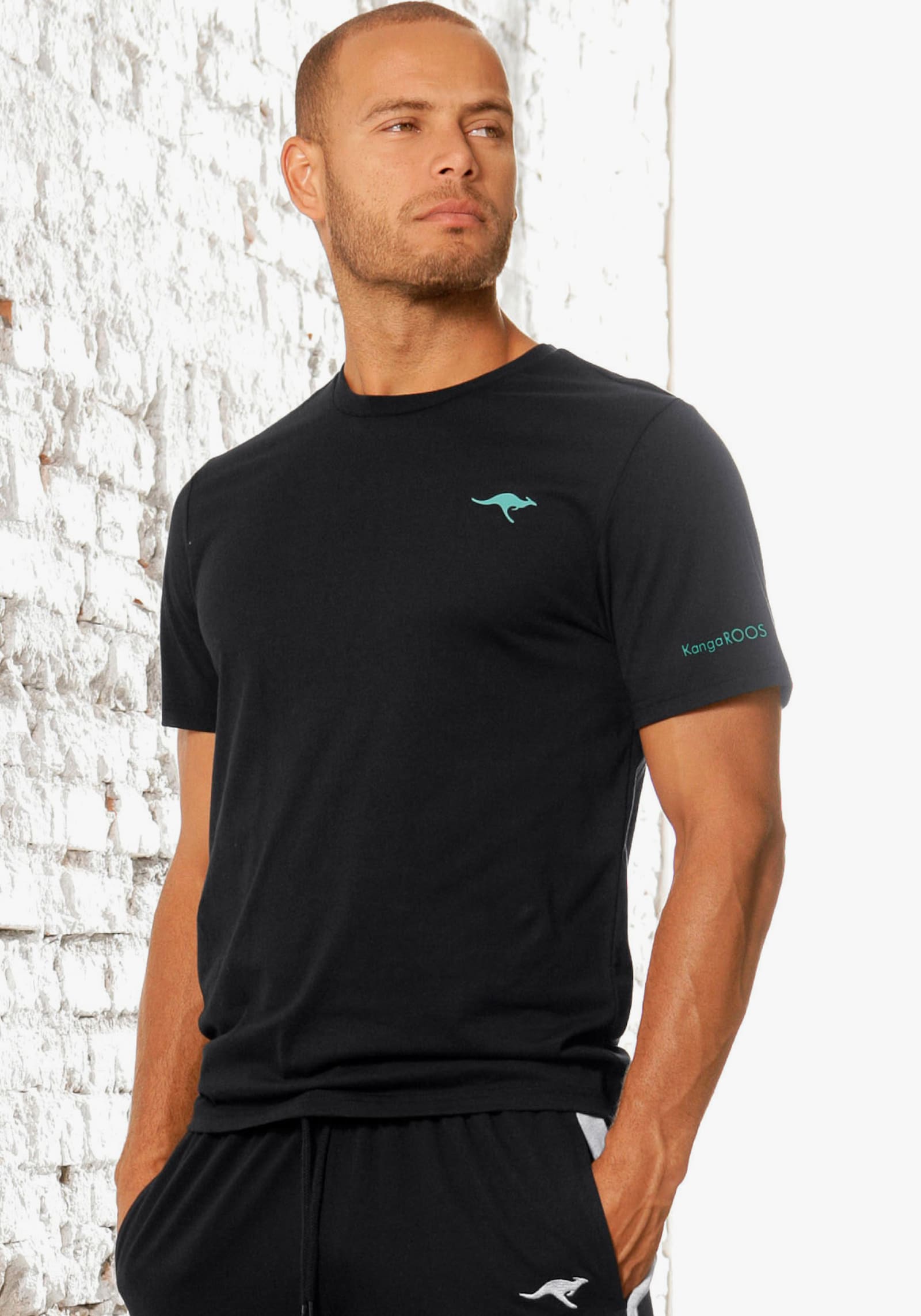 KangaROOS T-Shirt - petrol, schwarz