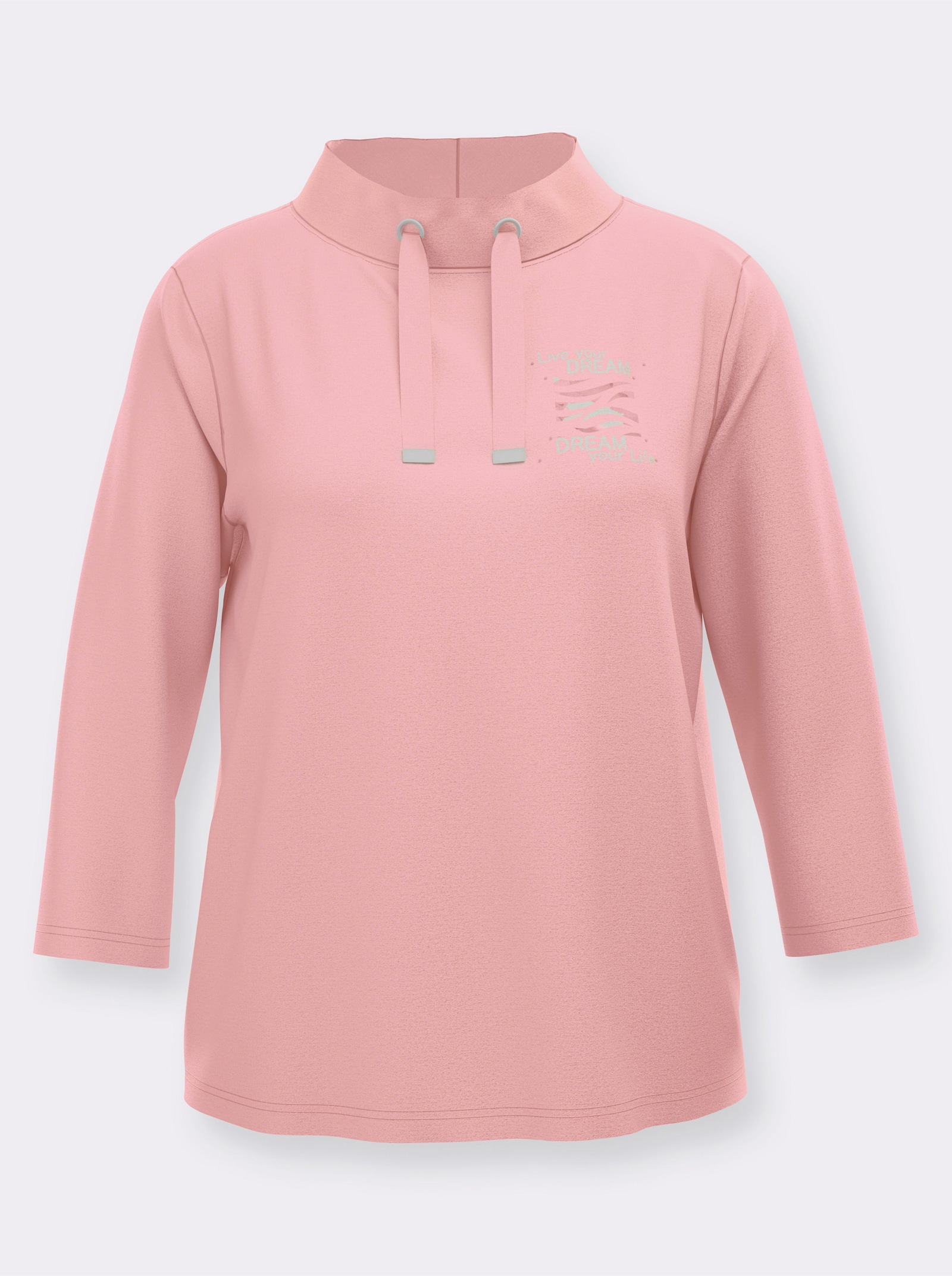 Sweatshirt mit Stehkragen - hortensie-sand-bedruckt