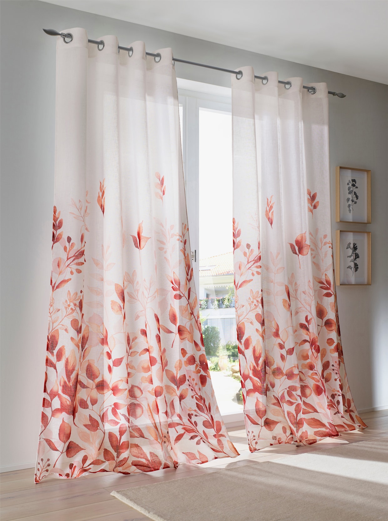 heine home Decoratieve vitrage - wit/rood
