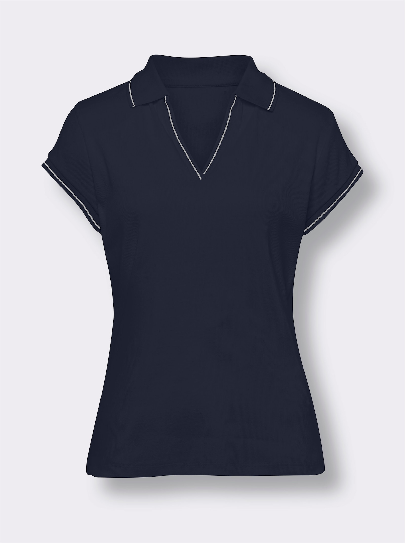 heine Poloshirt mit Ripp-Struktur - marine