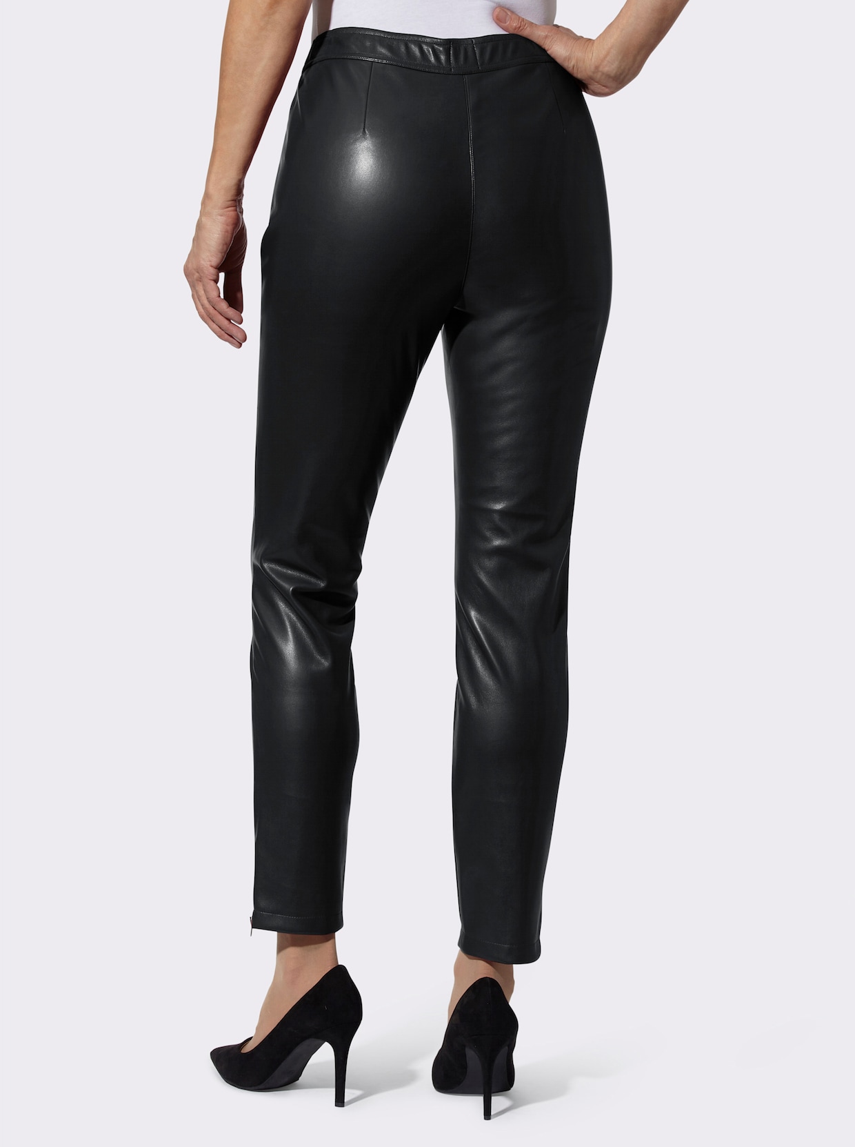 Pantalon en imitation cuir - noir