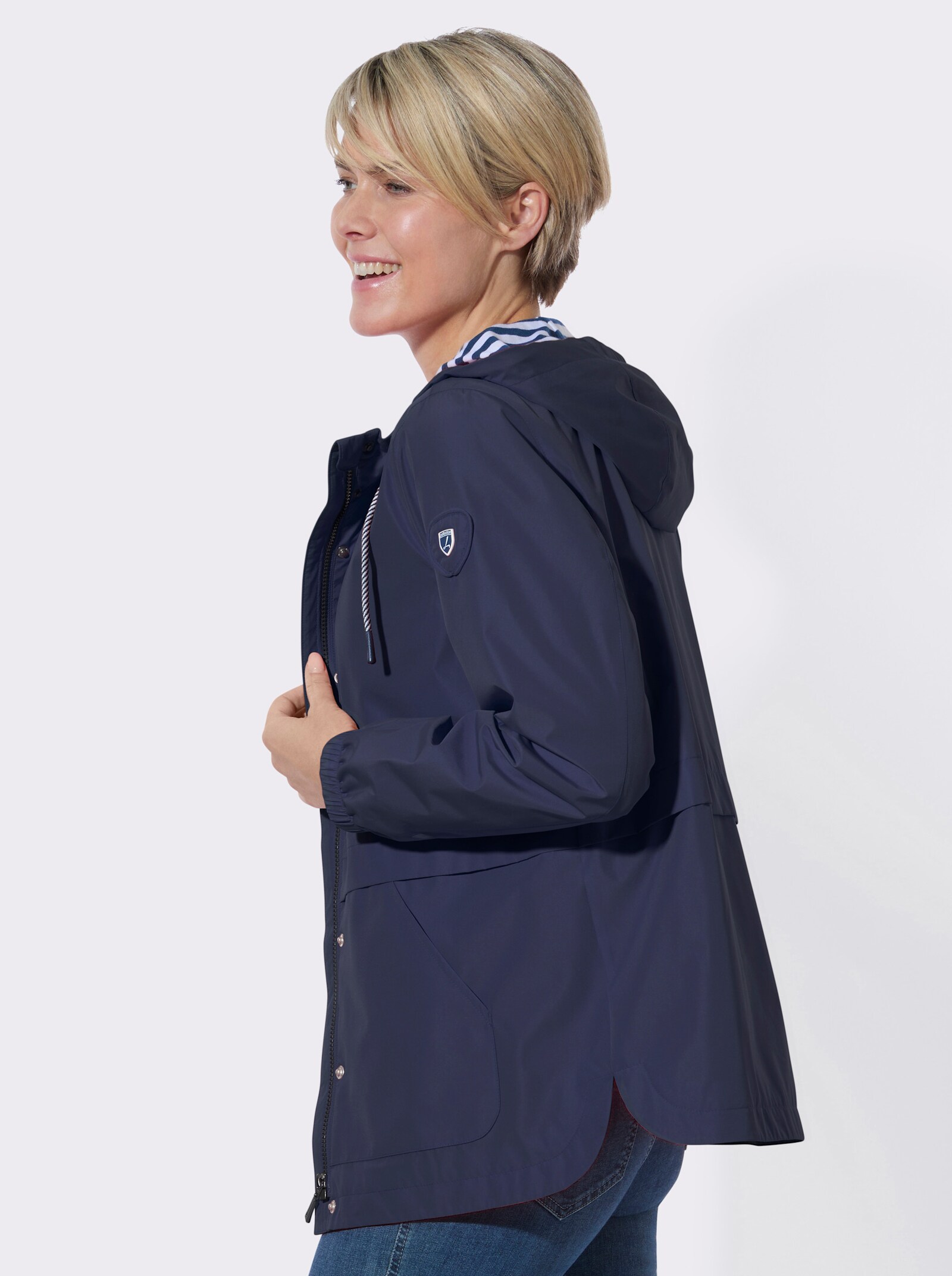 Übergangsjacke mit Kapuze - marine