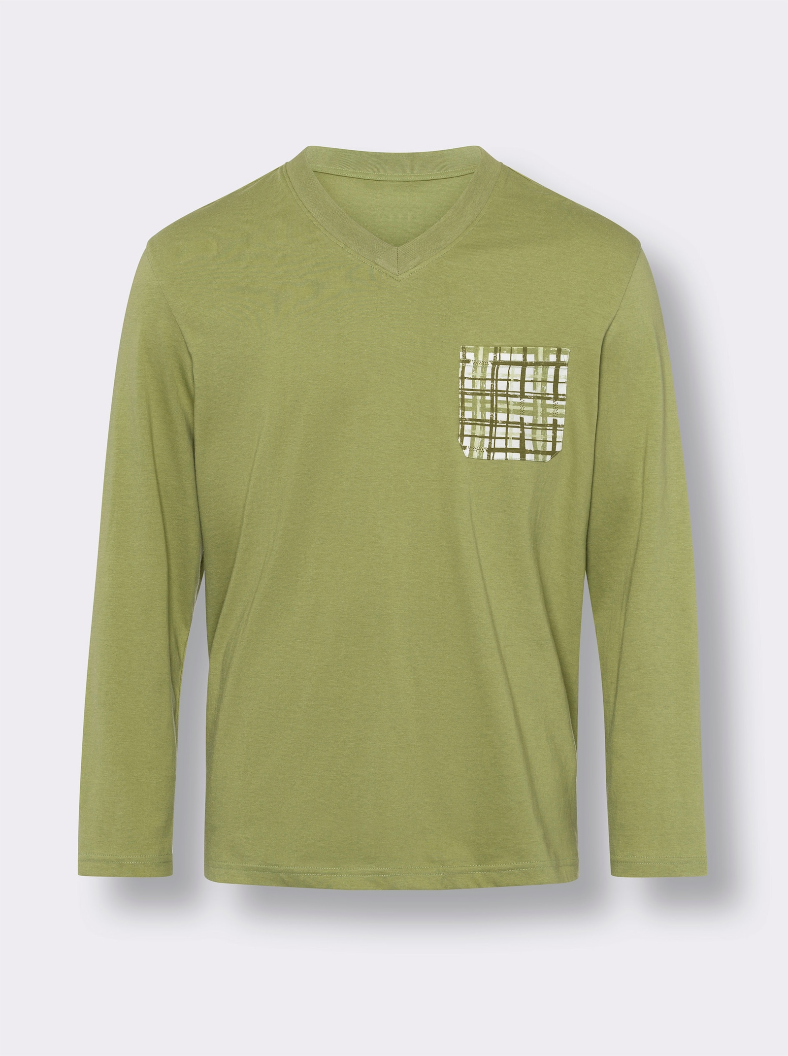 Pyjama met ruitprint - rietgroen geprint