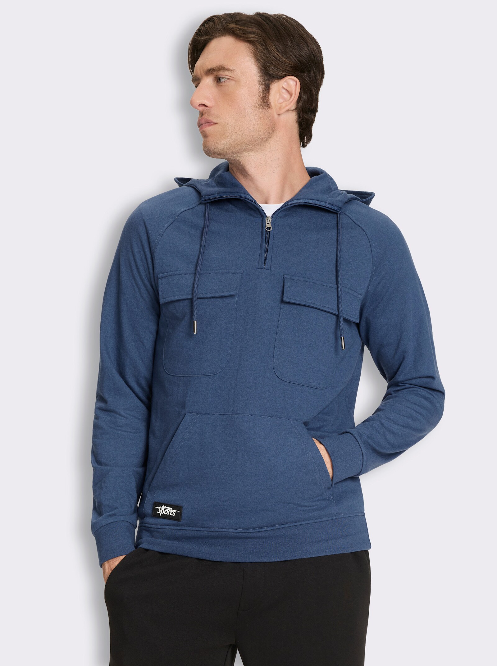 Catamaran Sports Sweatshirt mit Känguru-Tasche - jeansblau