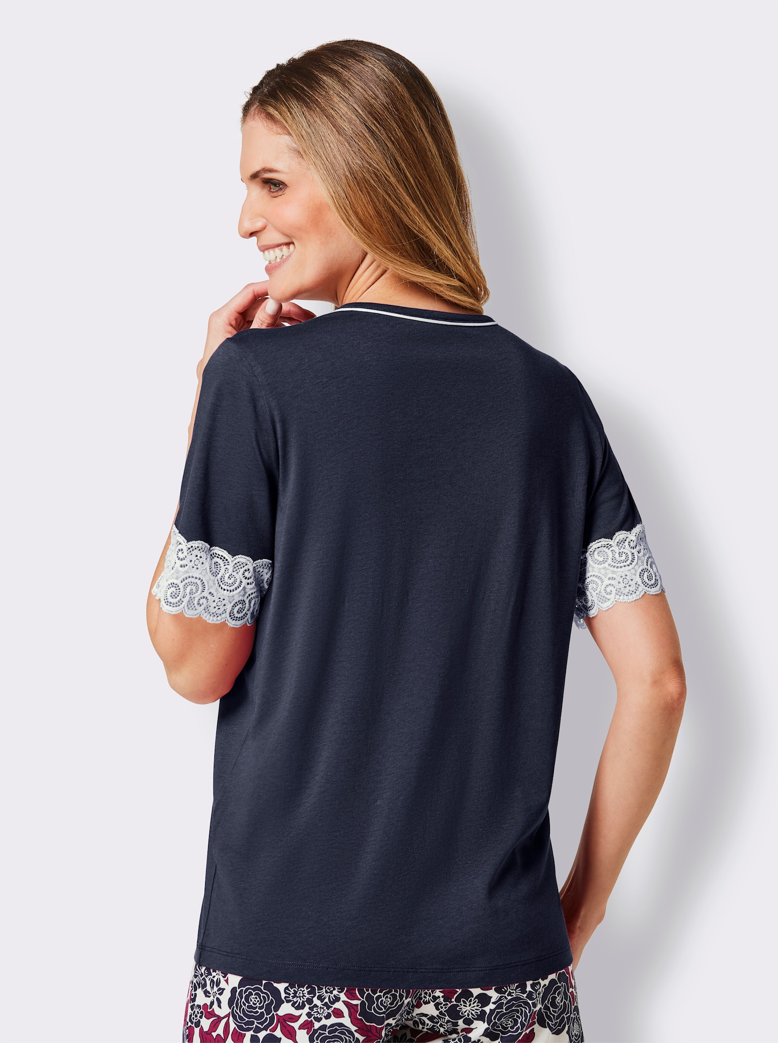 wäschepur Pyjama-Shirt - marine