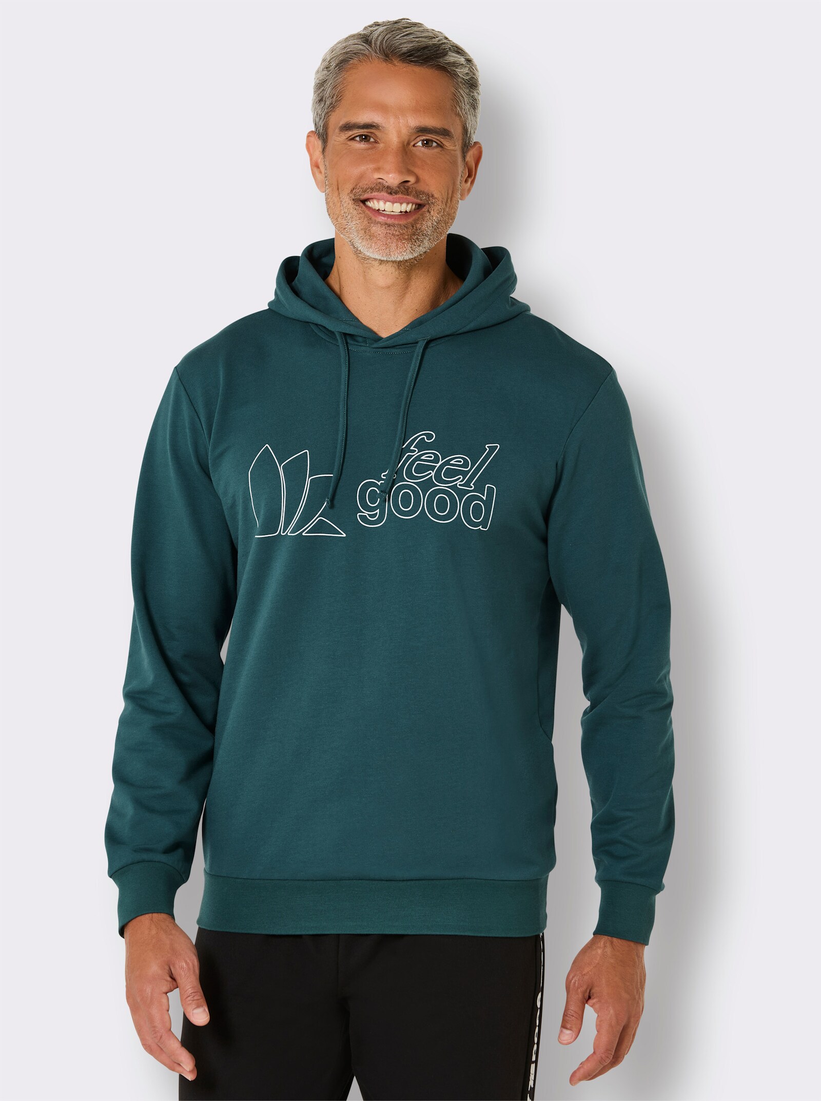 feel good Sweatshirt - petrol-weiß