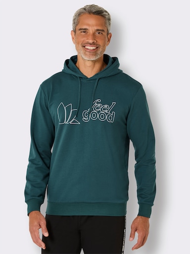 feel good Sweatshirt - petrol-weiß
