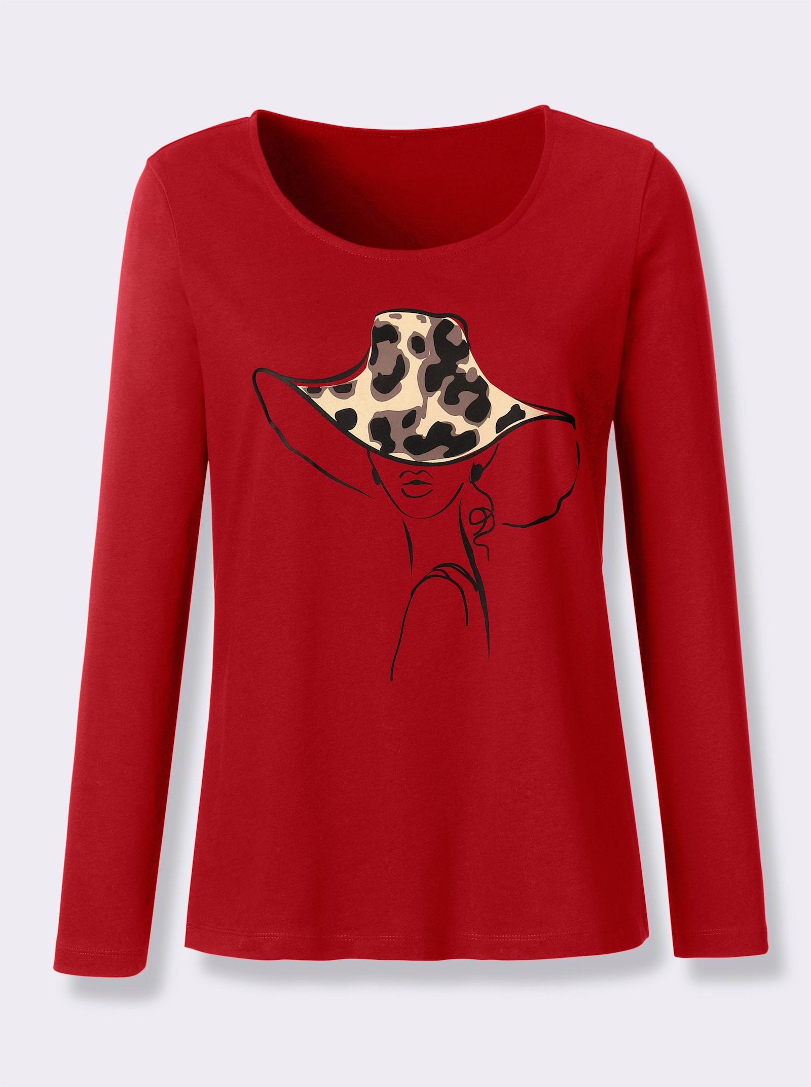 Shirt met lange mouwen en print voor - kers