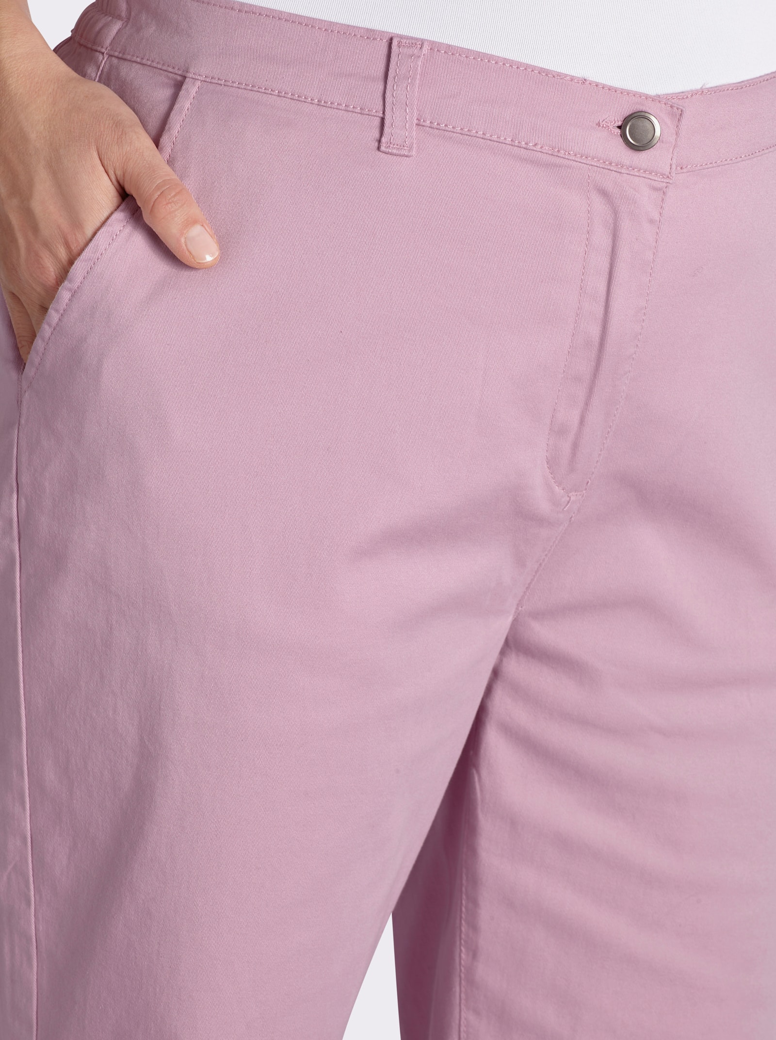 Jeansbermudas mit Dehnbund hinten - rosé