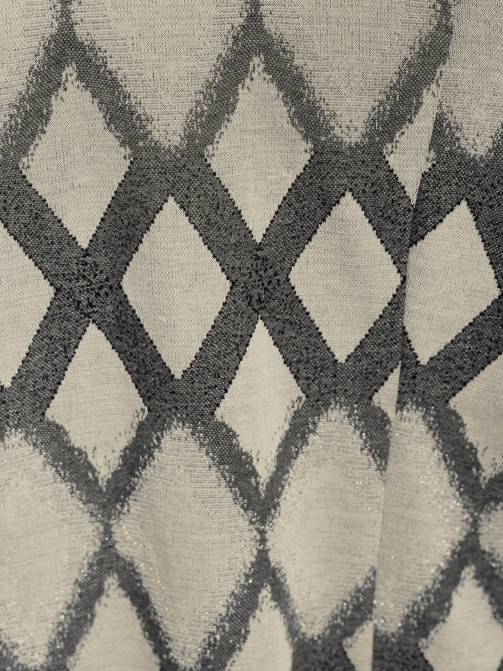 Jacquardblazer, licht getailleerd - zand/antraciet gedessineerd