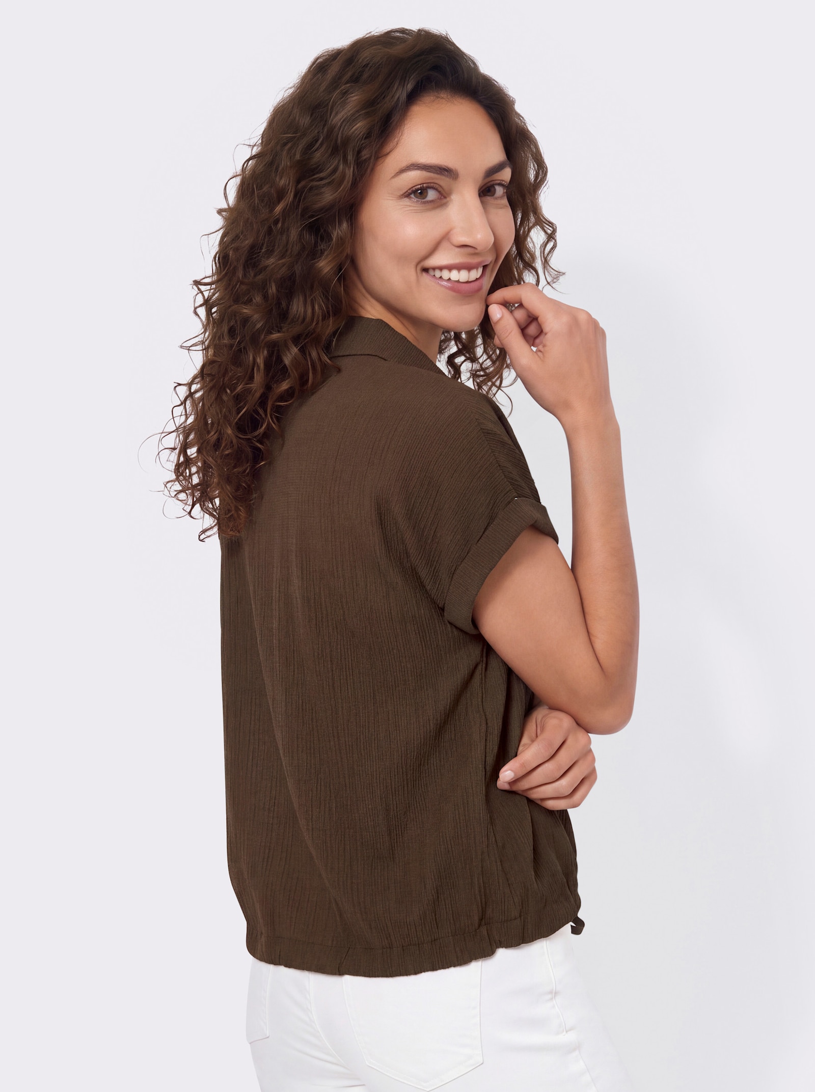 Shirtjacke in Oversize-Form - schoko