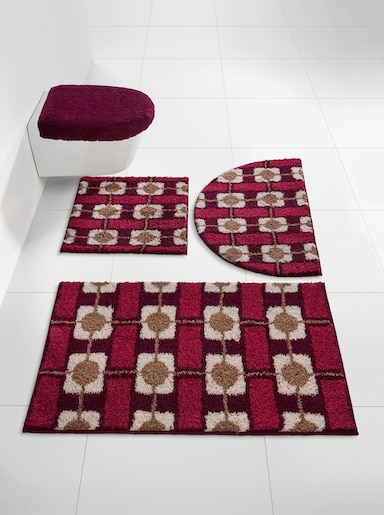 Grund Badematte - bordeaux-gemustert