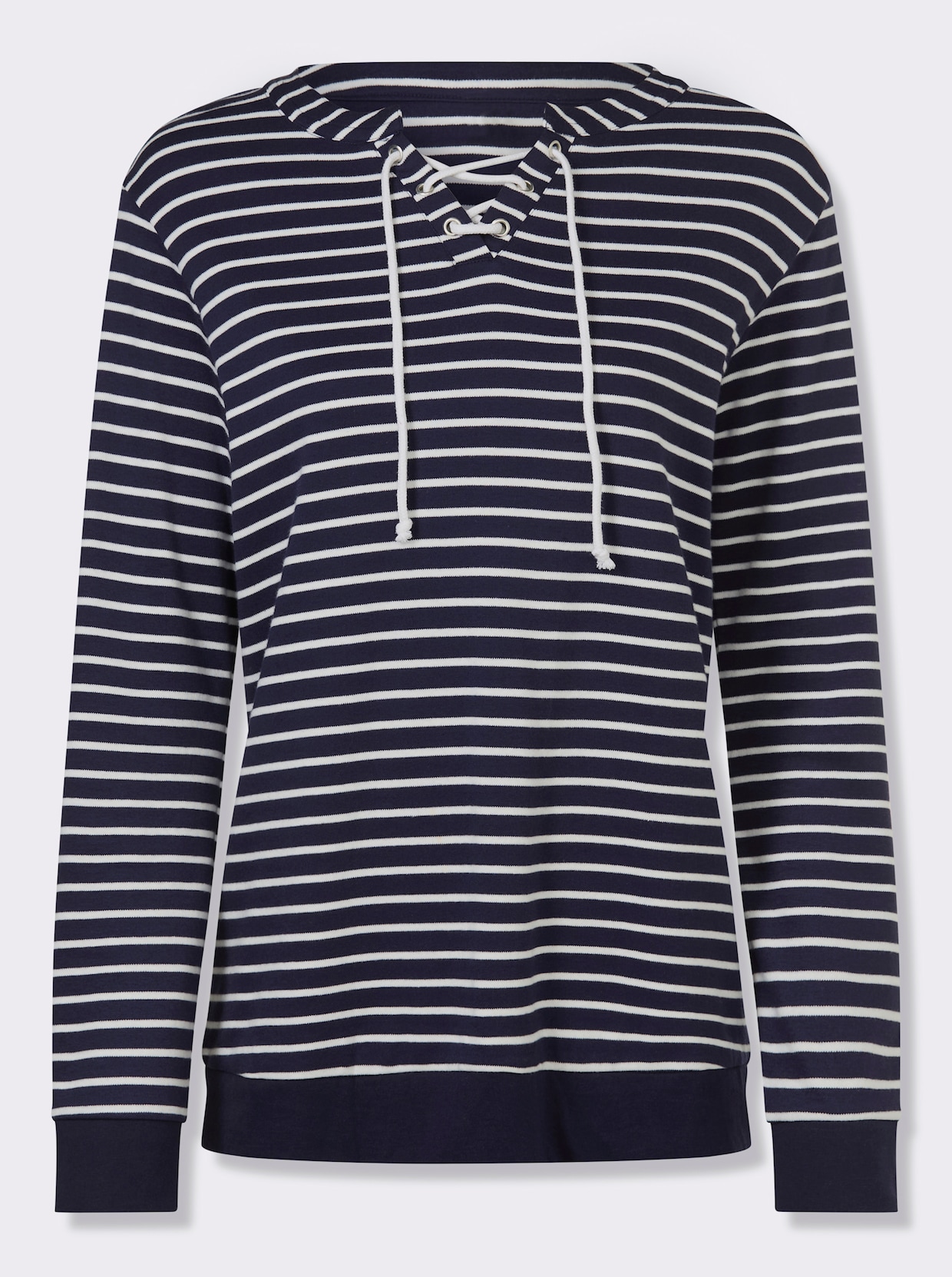 Sweatshirt - marine-ecru-geringelt