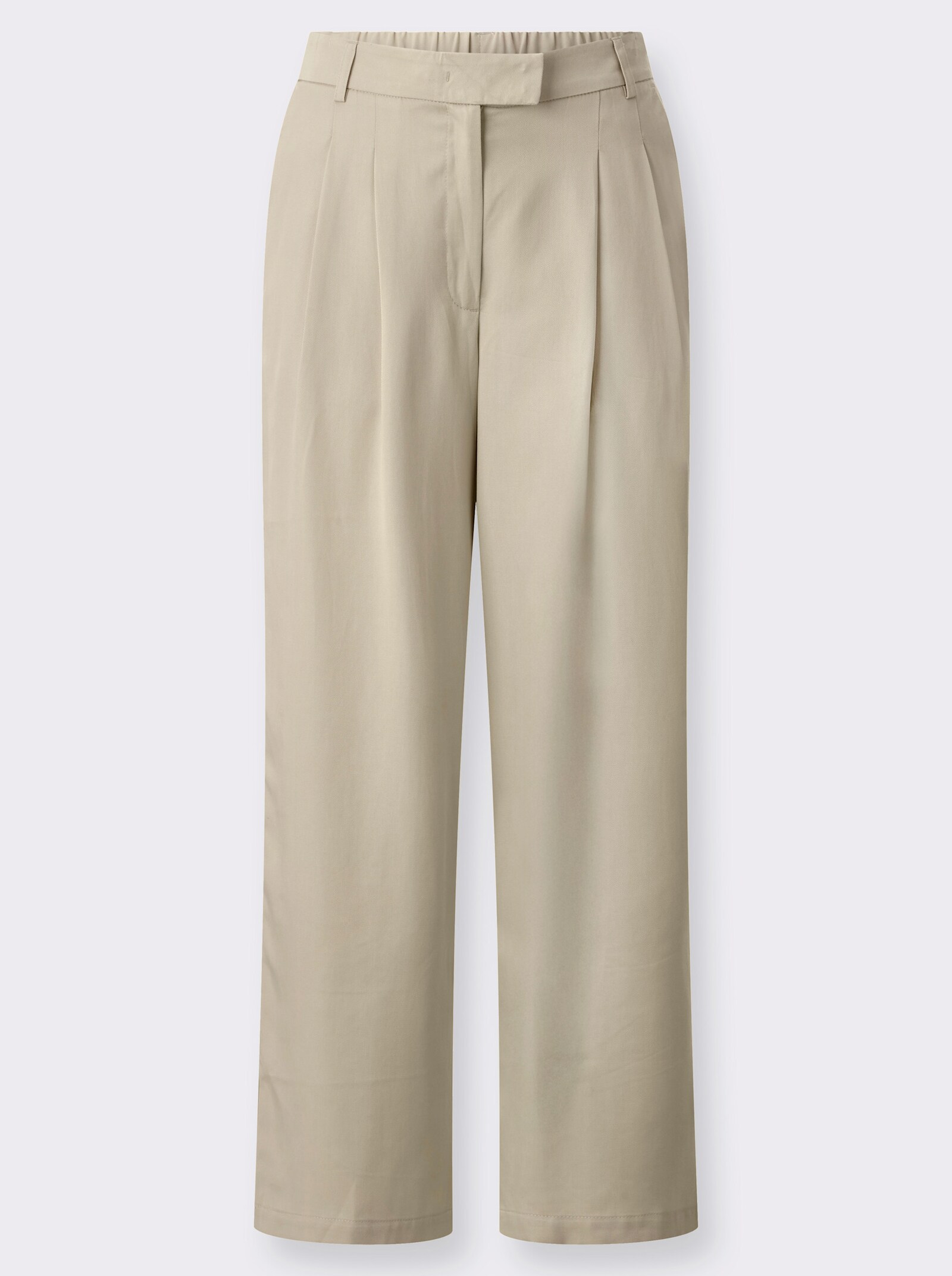 Bundfaltenhose mit modisch weiten Beinen - sand