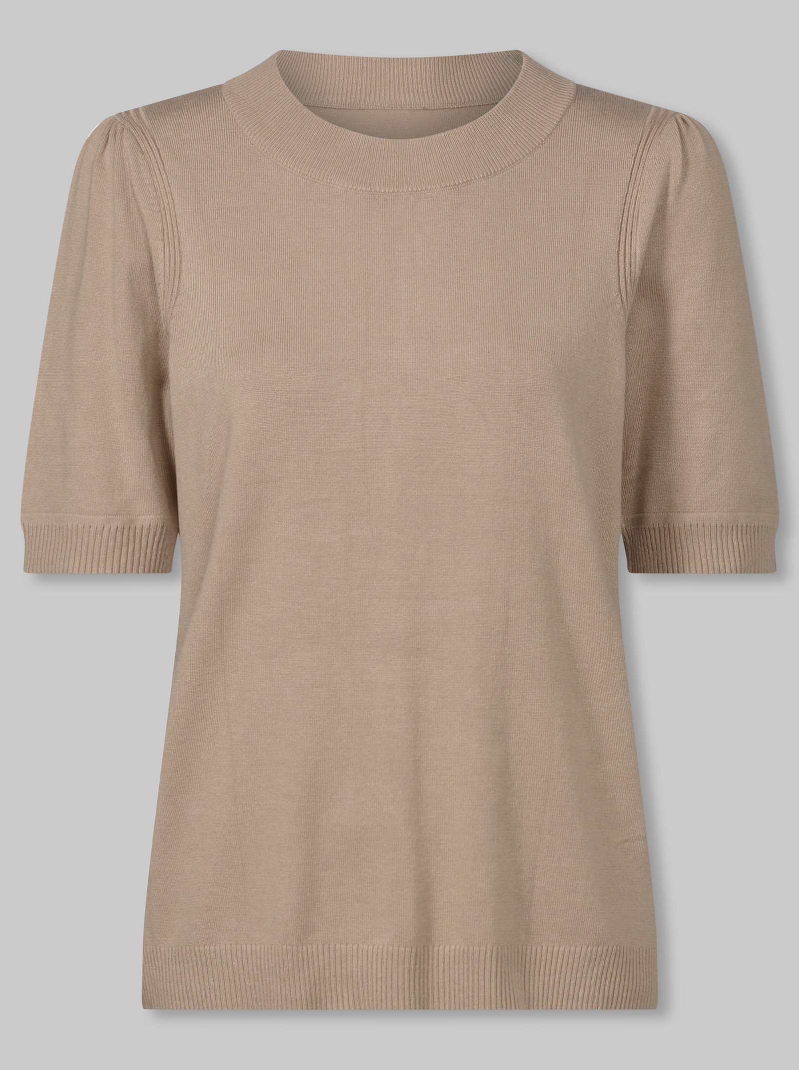 heine Kurzarmpullover mit Puffärmeln - beige