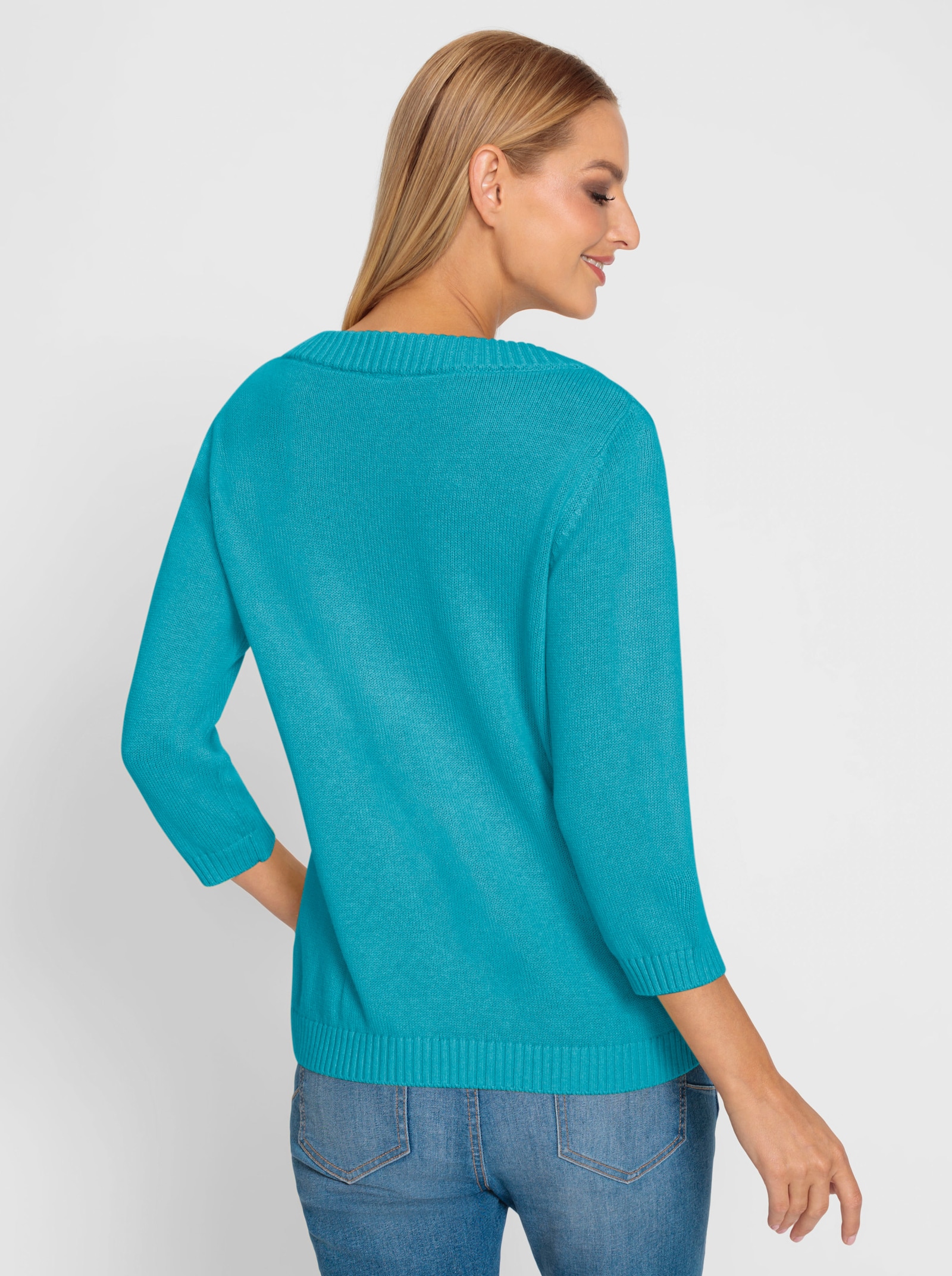 heine 3/4 Arm-Pullover mit Kaschmir - türkis
